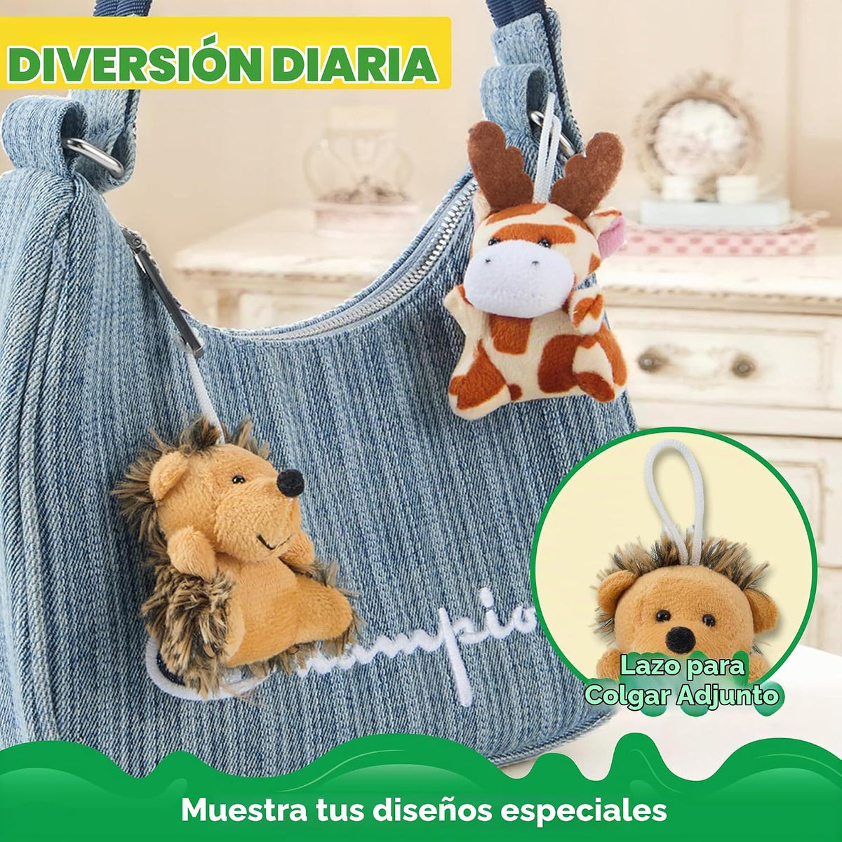JOYIN 24 piezas de mini juguetes de peluche de animales de safari (...