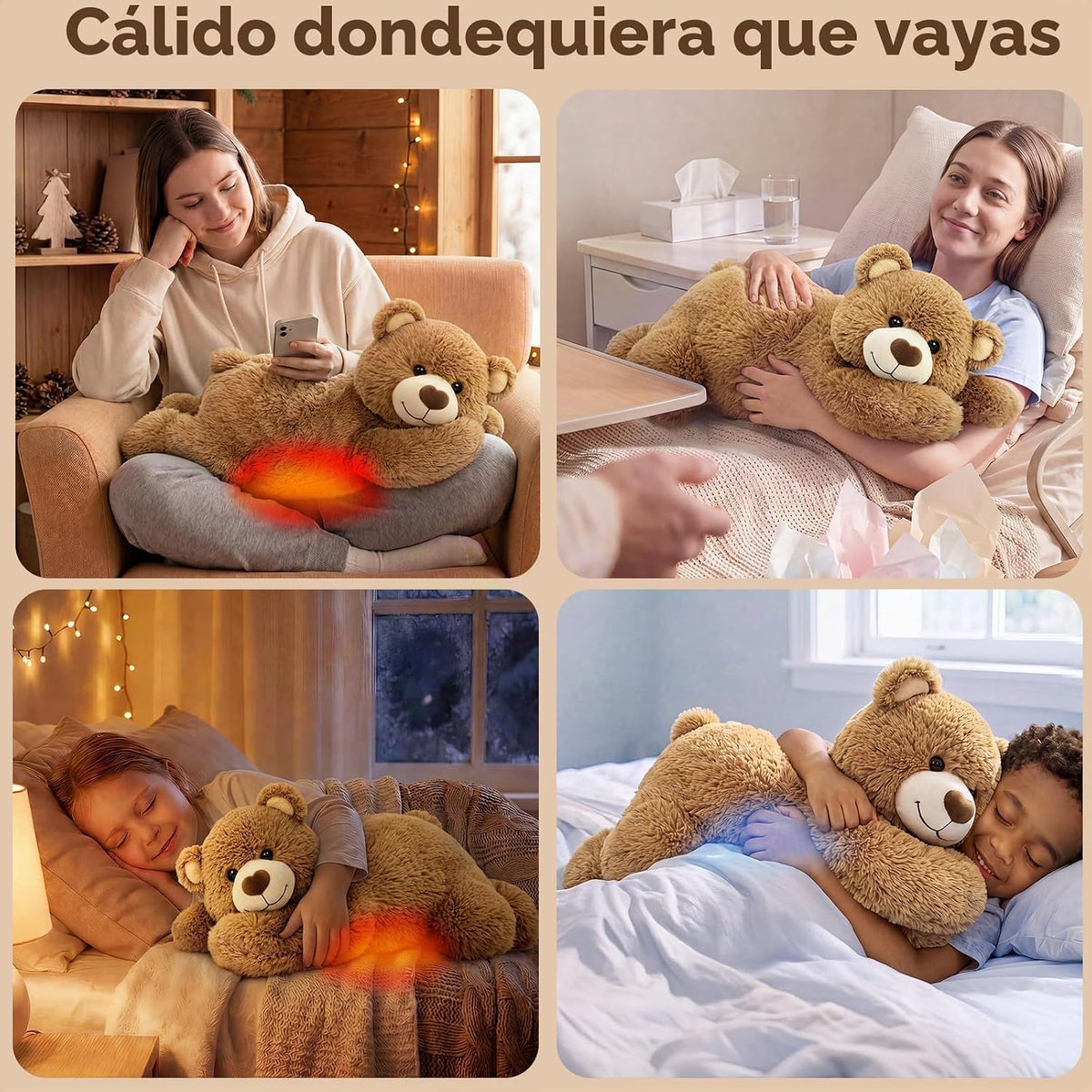 Mewaii Peluche de oso de peluche con peso, calentable, refrigerable...