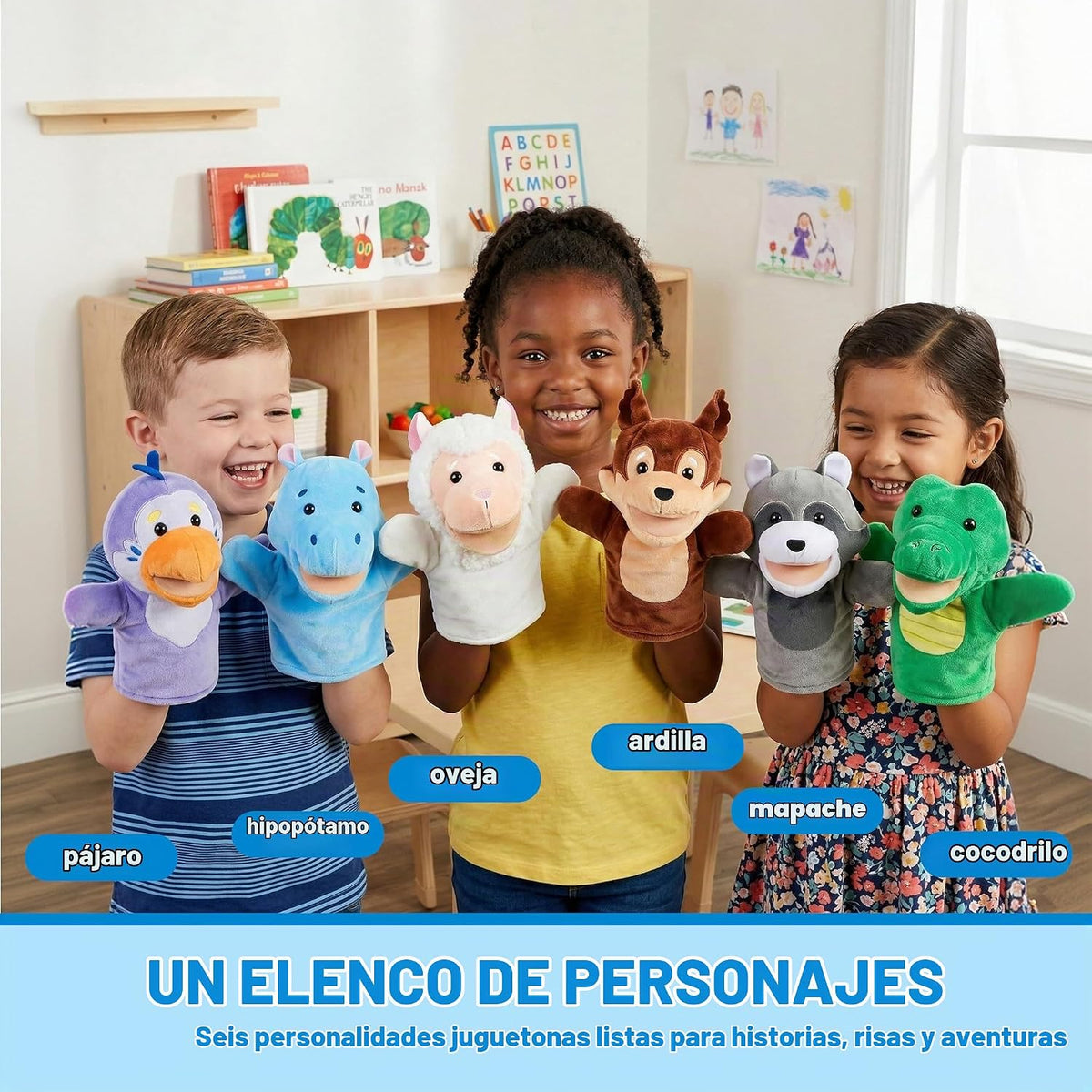 JOYIN - Juego de marionetas de mano para niños con boca de trabajo,...