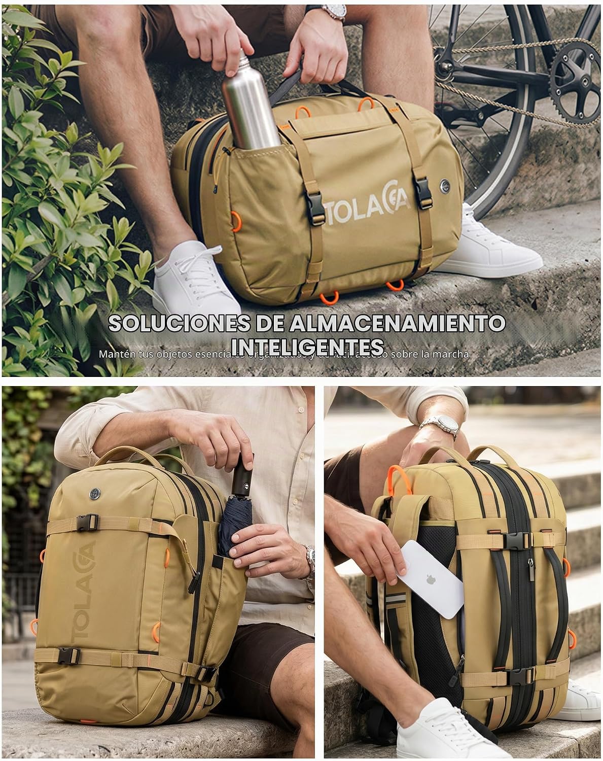 Tolaccea Mochila de viaje para laptop, mochila de mano para hombres...