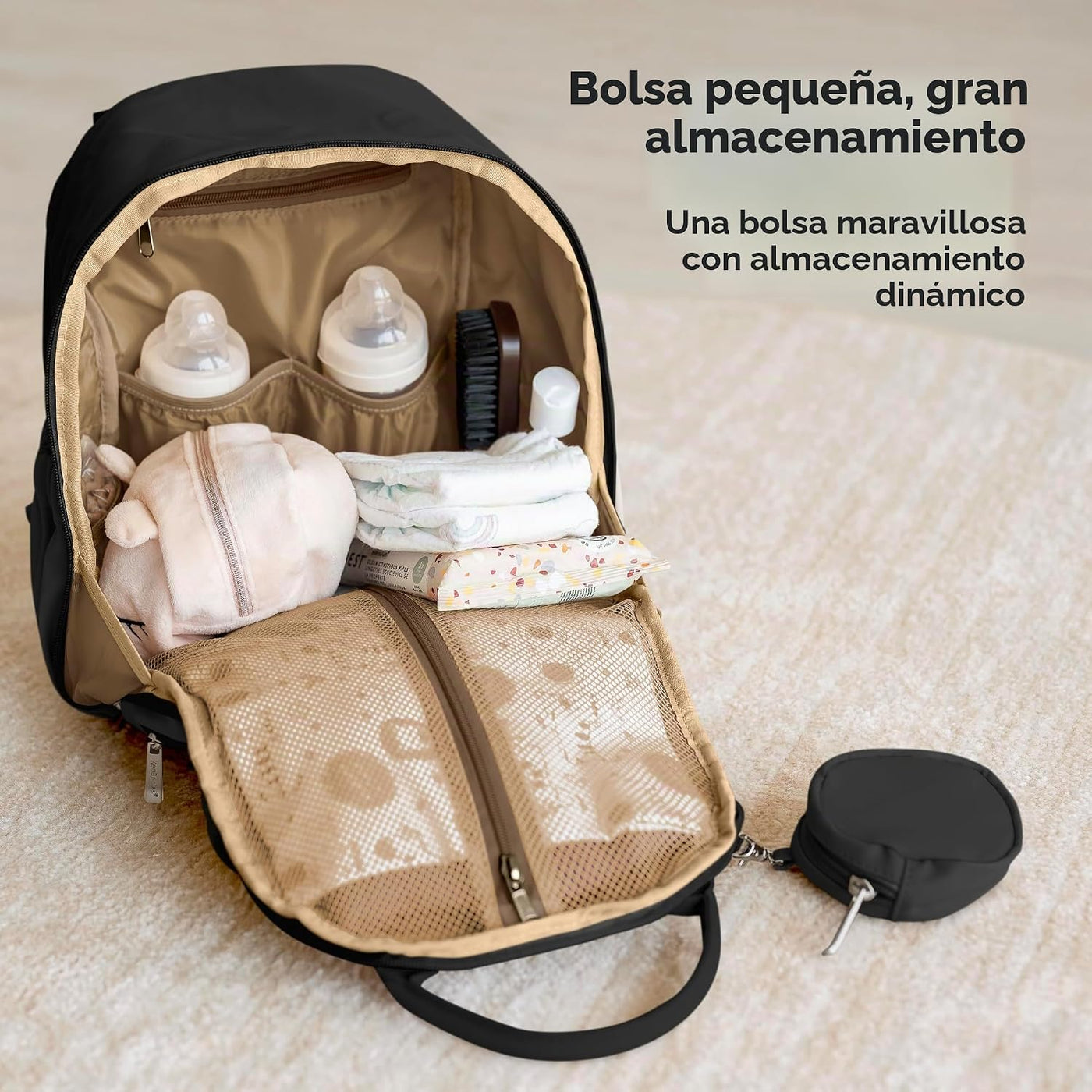 KeaBabies Mochila para pañales, mochilas de viaje para pañales (neg...