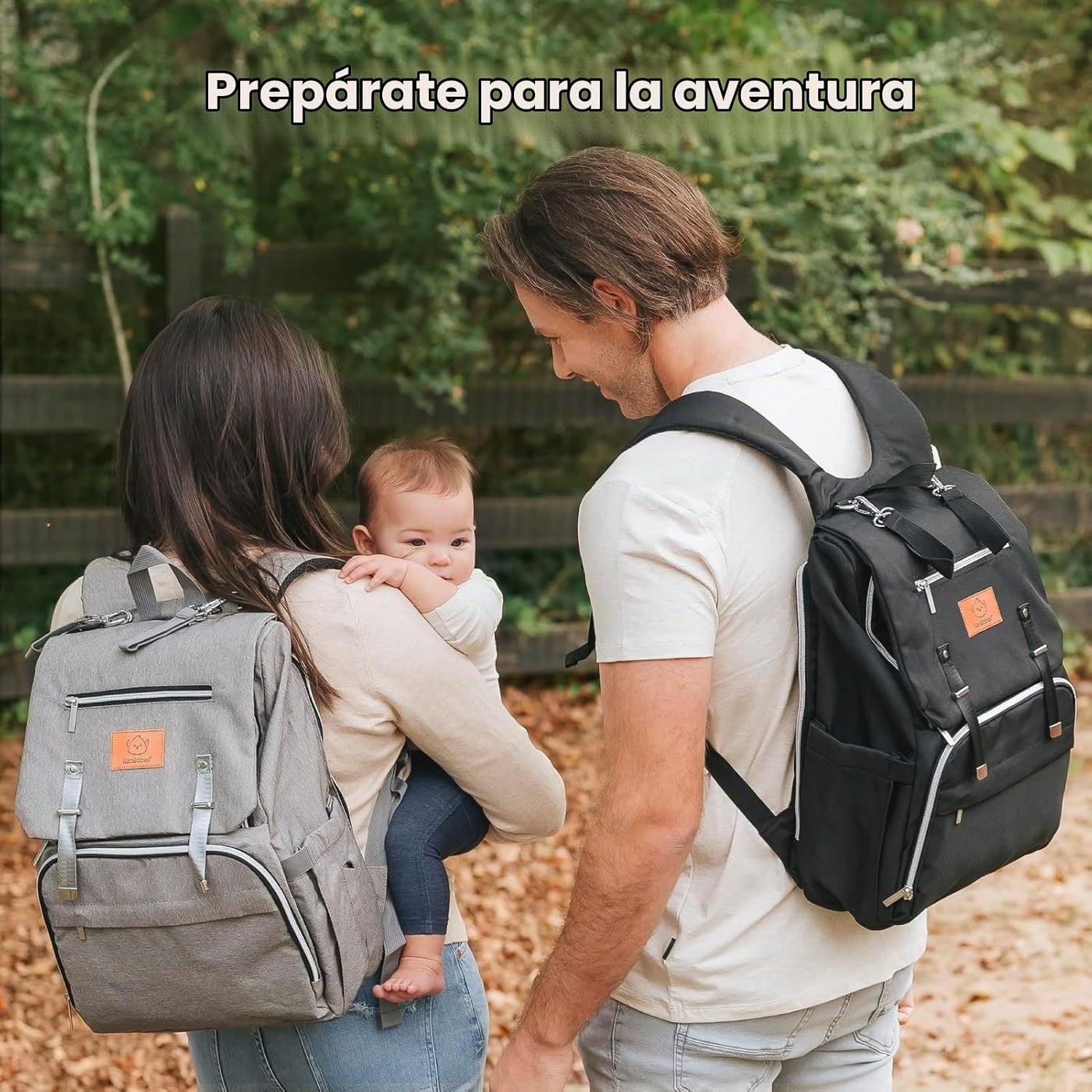 KeaBabies Mochila para pañales para bebé con cambiador, grande (neg...