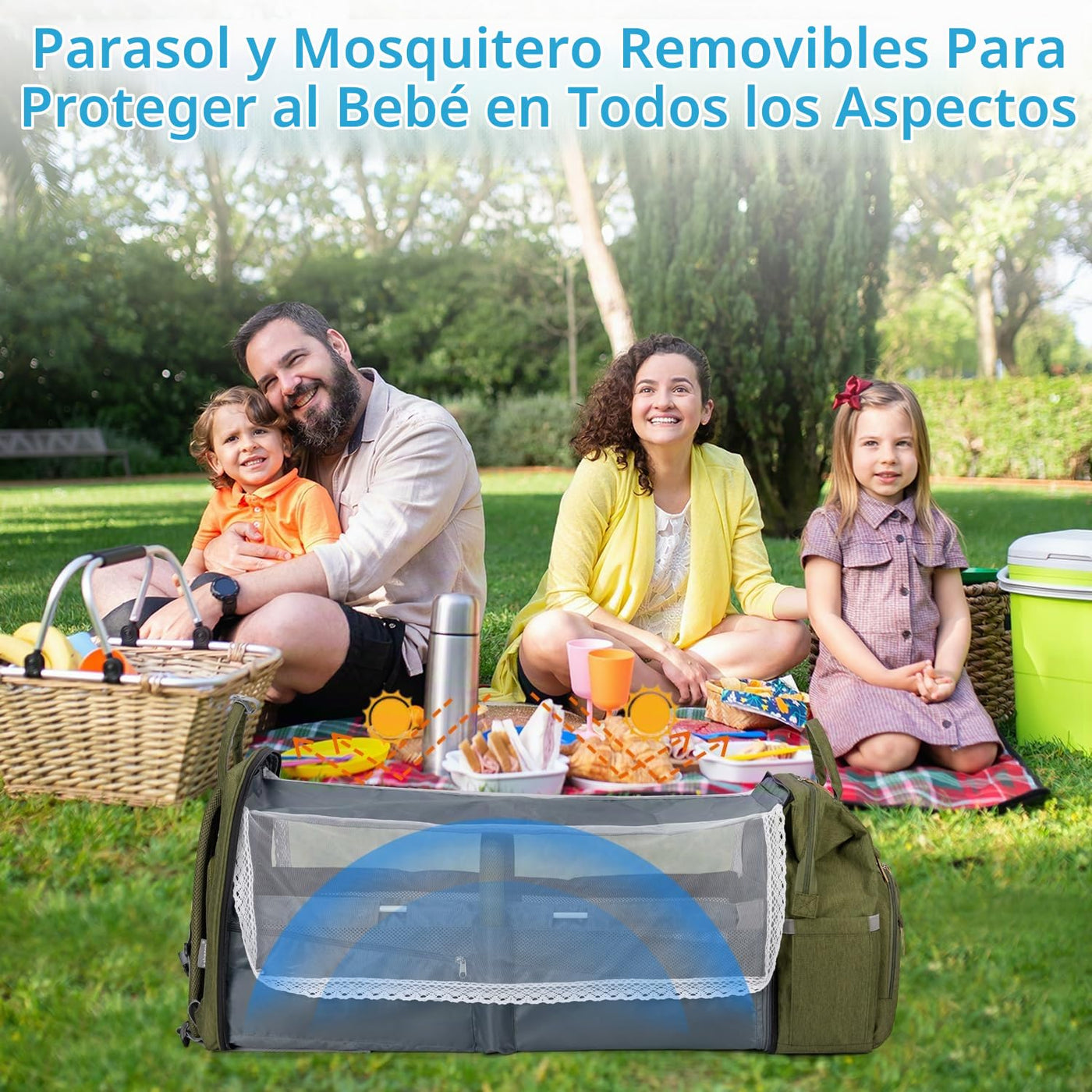 KABAQOO Mochila para pañales con estación de cambio desmontable, bo...