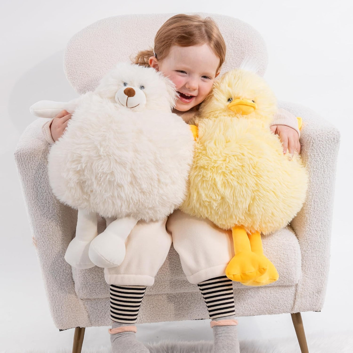 EEYQR Pato de peluche con peso, peluche suave de pato amarillo, aco...