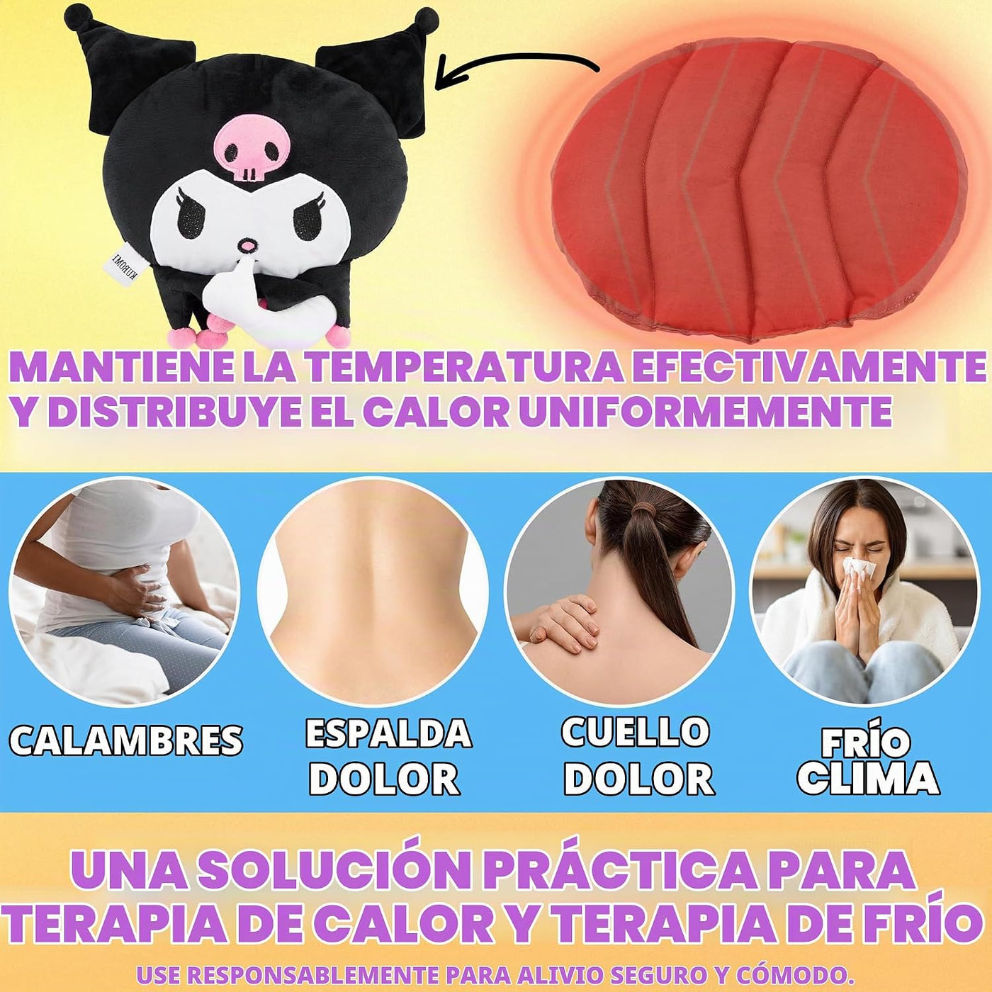 Hello Kitty Sanrio Almohadilla Térmica para Microondas para Cuello...