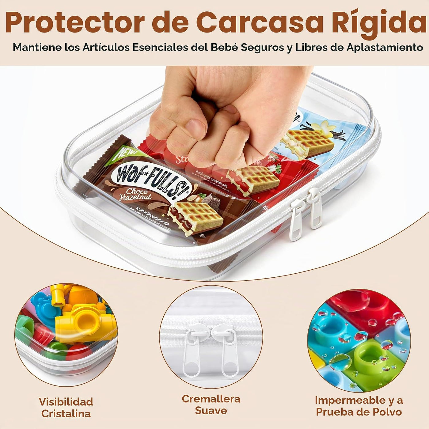 Bolsas organizadoras para pañales, fundas rígidas transparentes con...