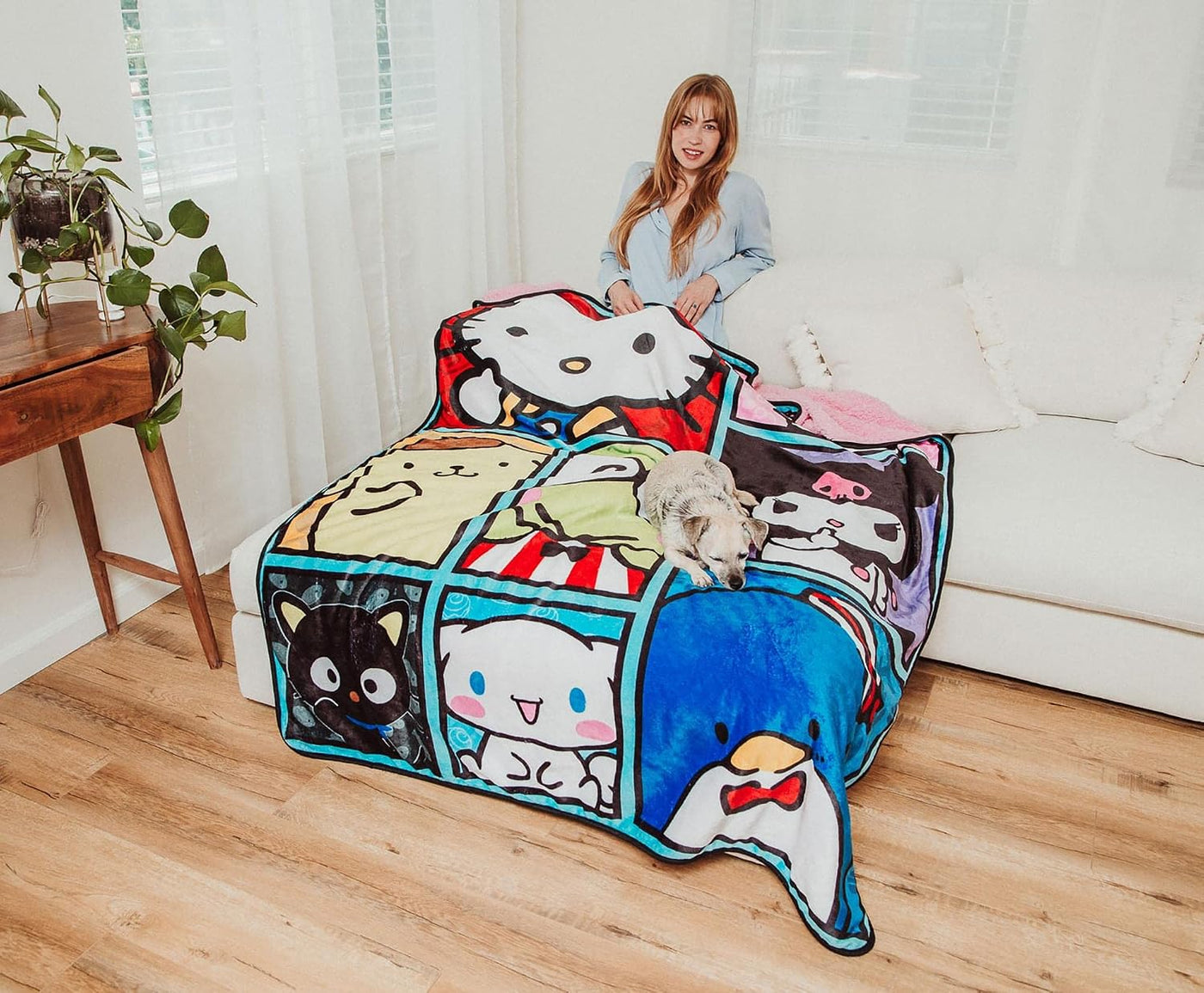 Sanrio Hello Kitty and Friends - Manta de forro polar Sherpa de gra...