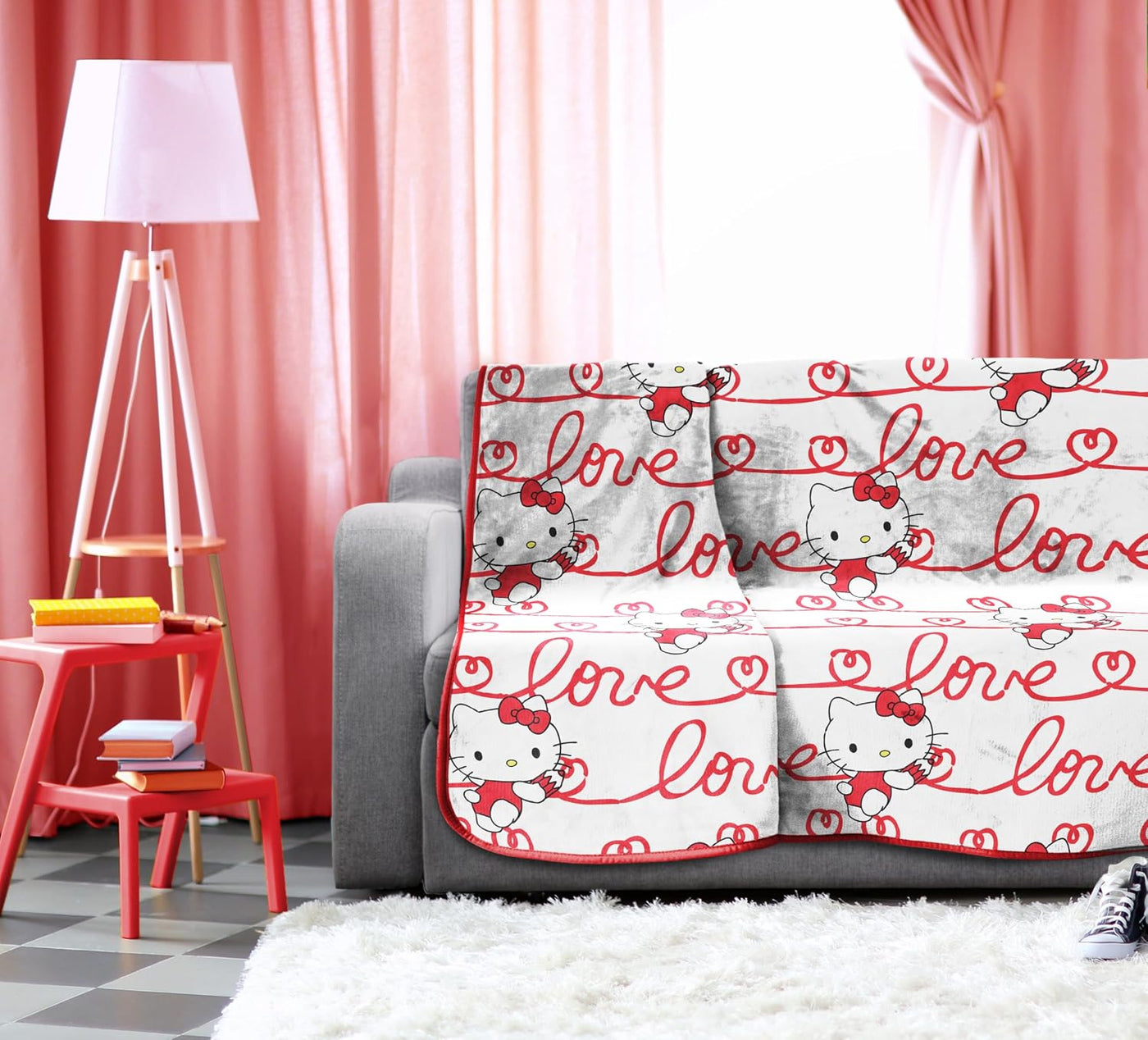 Jay Franco Hello Kitty Lovely Notes - Manta de felpa de 60 x 90 pul...