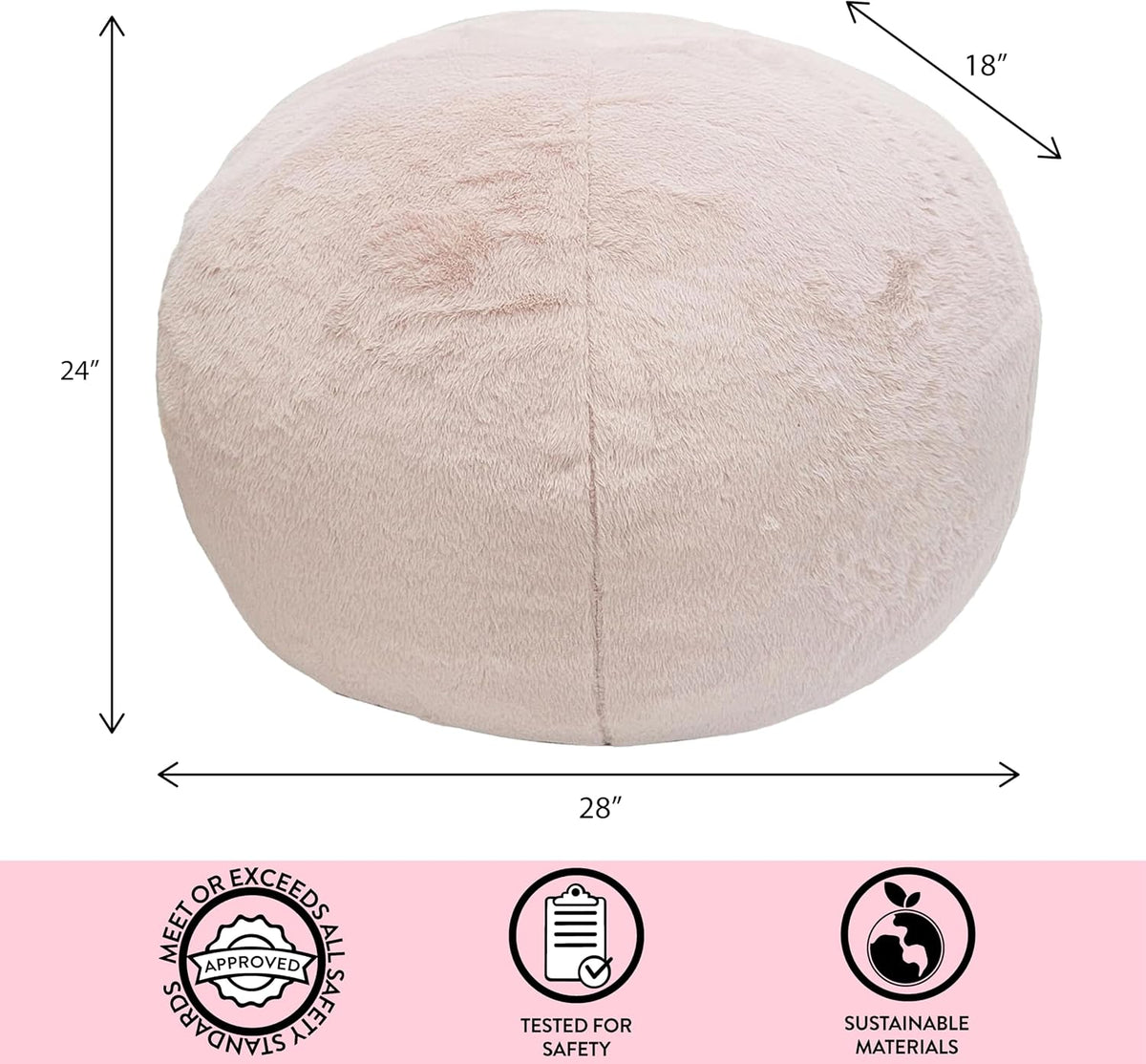 Idea Nuova Sanrio Hello Kitty - Puf redondo relleno de espuma de 24...