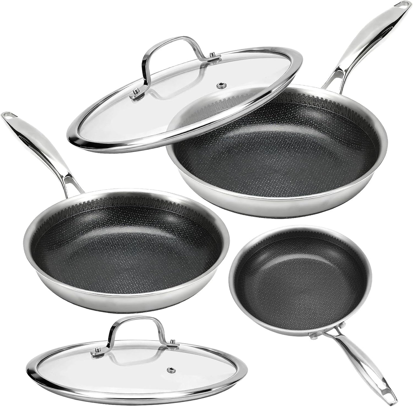 Legacy Culinaryware Sartén de acero inoxidable de tres capas, sarté...