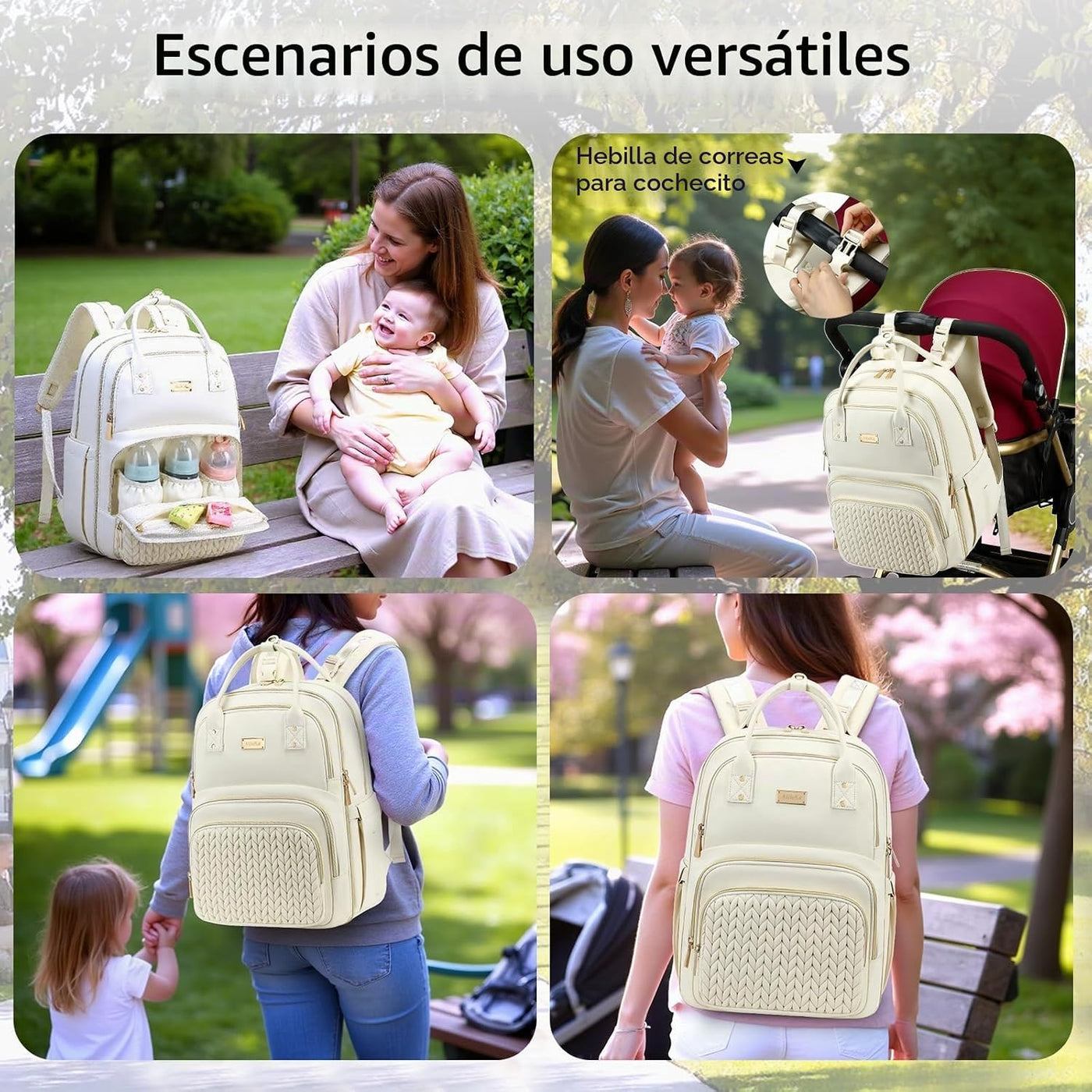 Mochila para pañales, grande, multifuncional, para niños, niñas y b...