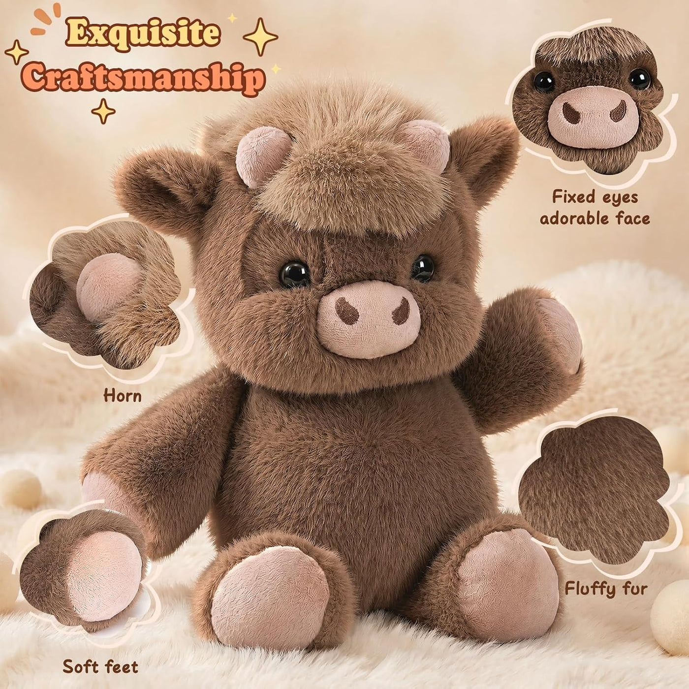 Running Plushies Highland Cow, animal de peluche interactivo de 16....