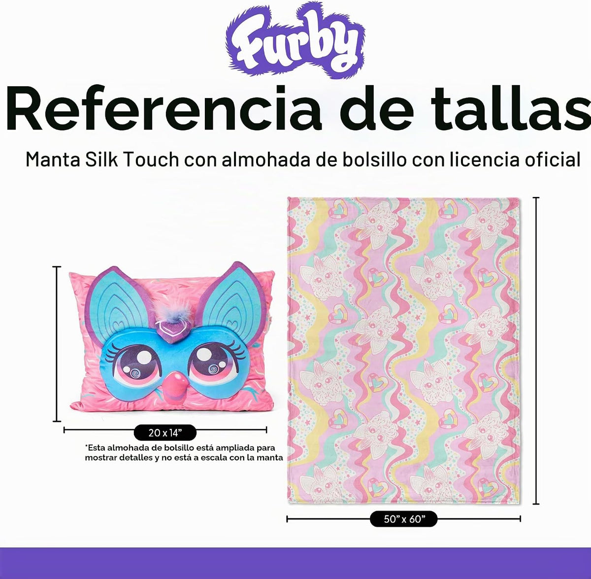 Northwest Furby Manta Tipo Throw Furby Rosa Ondulada Silk Touch de...