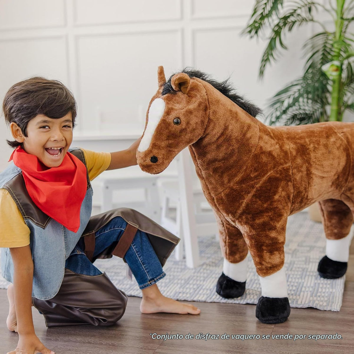 Caballo gigante de peluche Melissa & Doug, peluche realista (ca...