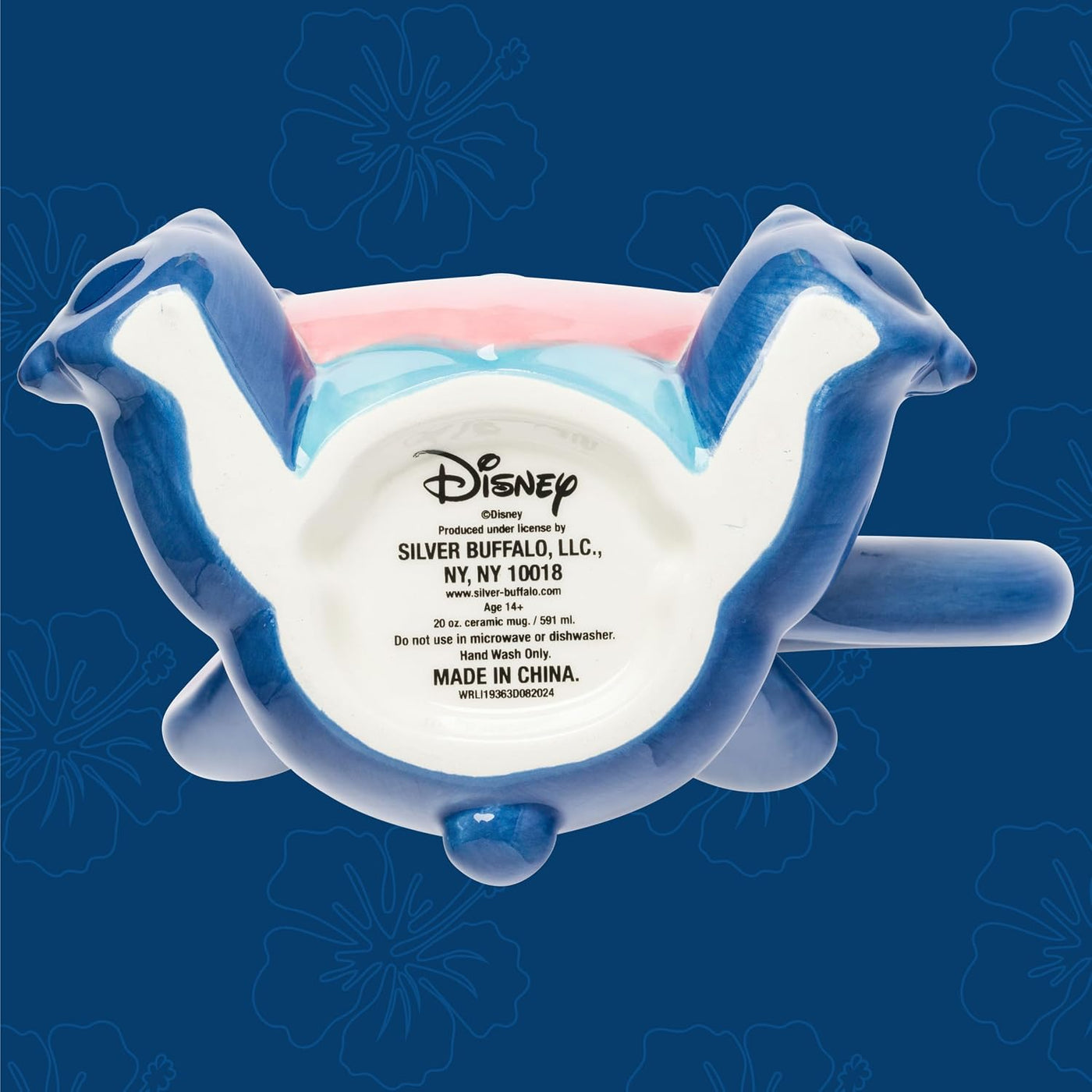 Silver Buffalo Disney Lilo and Stitch Ohana - Taza esculpida en 3D,...
