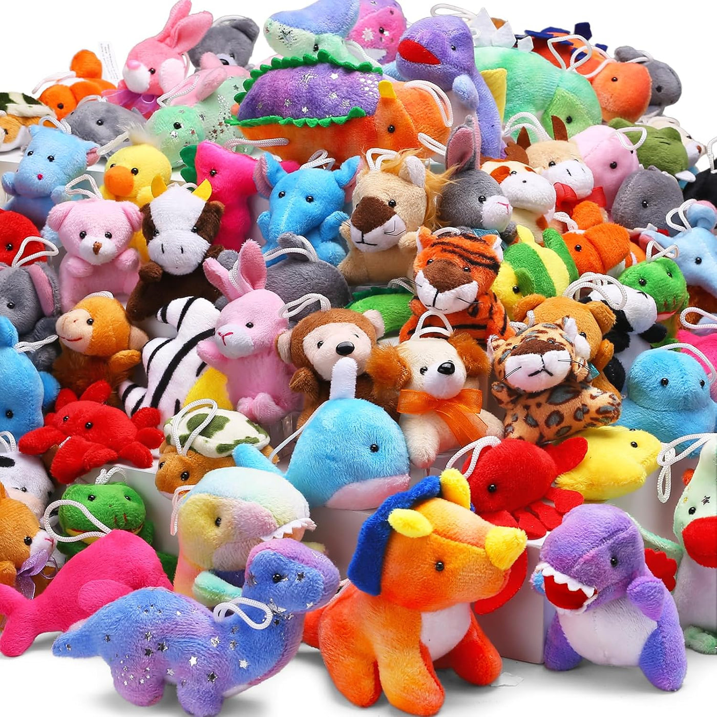 Paquete de 72 mini animales de peluche, varios juguetes de peluche...
