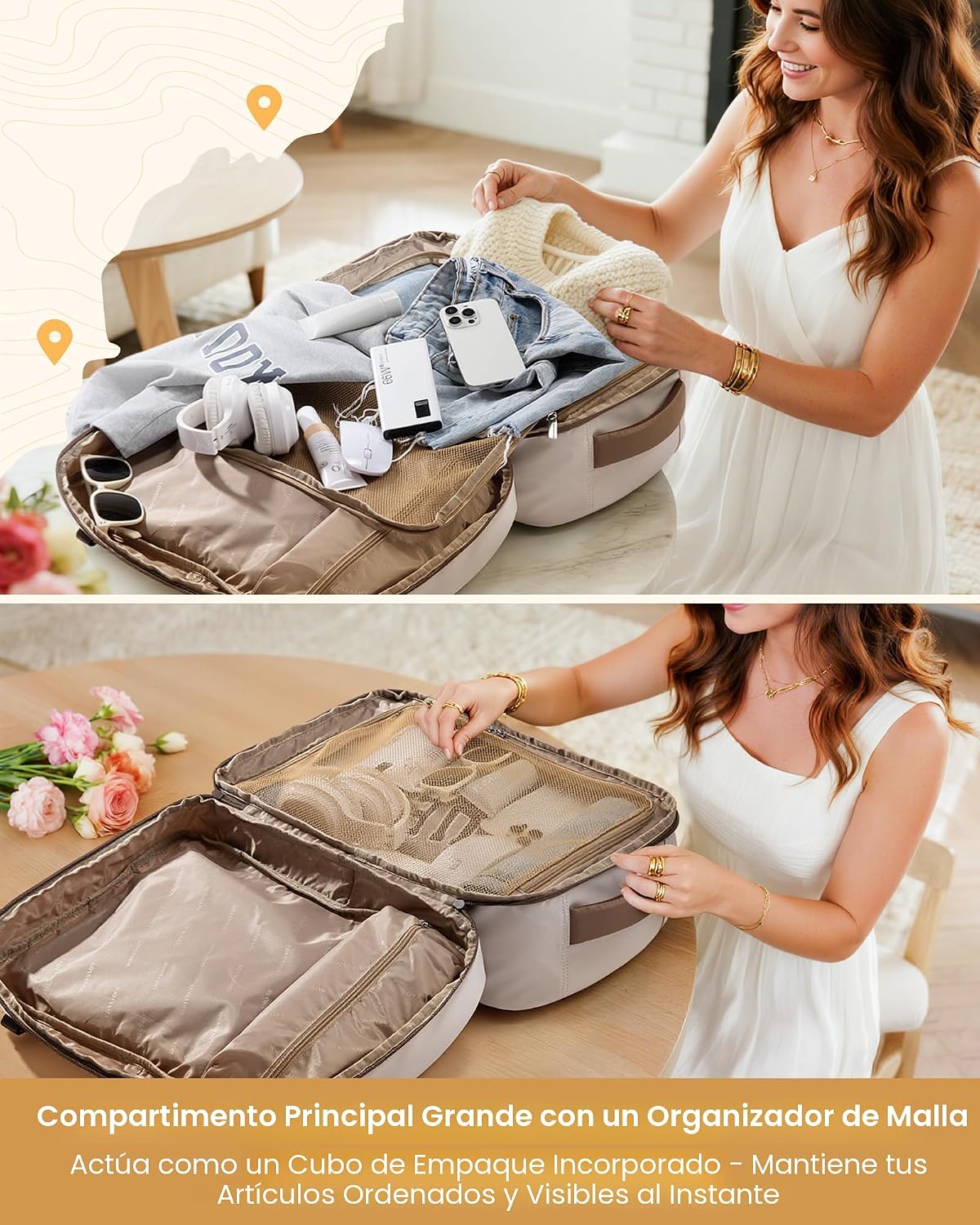 LOVEVOOK Mochila de viaje de 40L para mujer, equipaje de mano aprob...