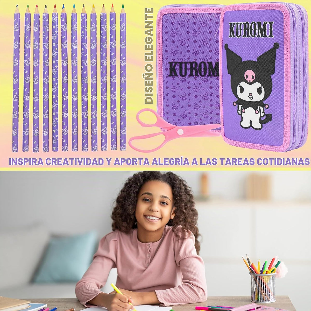 Hello Kitty Sanrio - Estuche para lápices de colores para niños, ma...