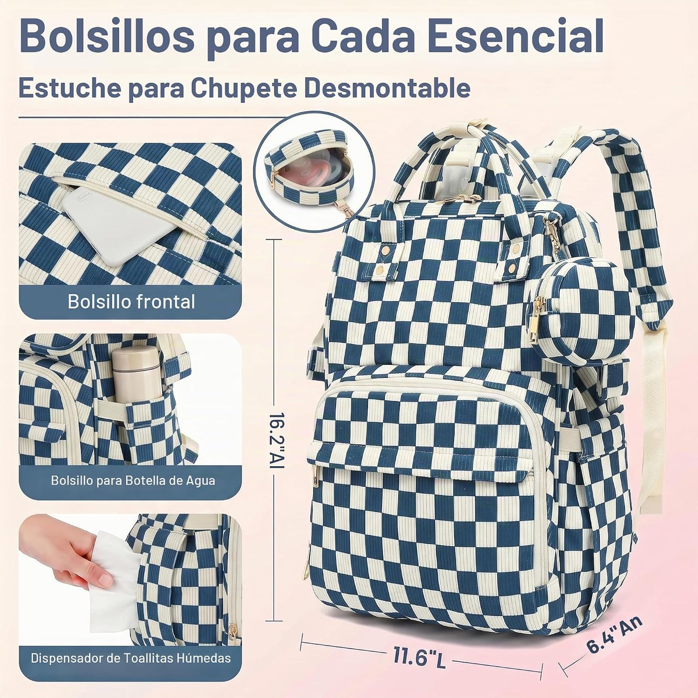 Lrenagao Mochila para pañales de bebé para mamá y papá, bolsa de pa...