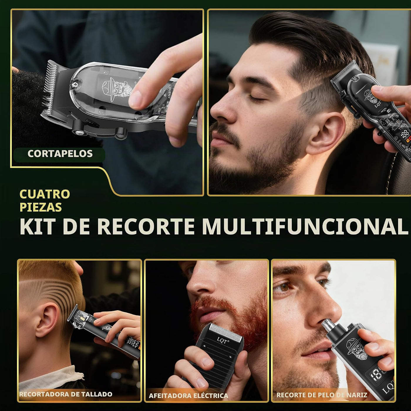 LQT Kit de peluquero profesional para hombres, cortadora de pelo in...