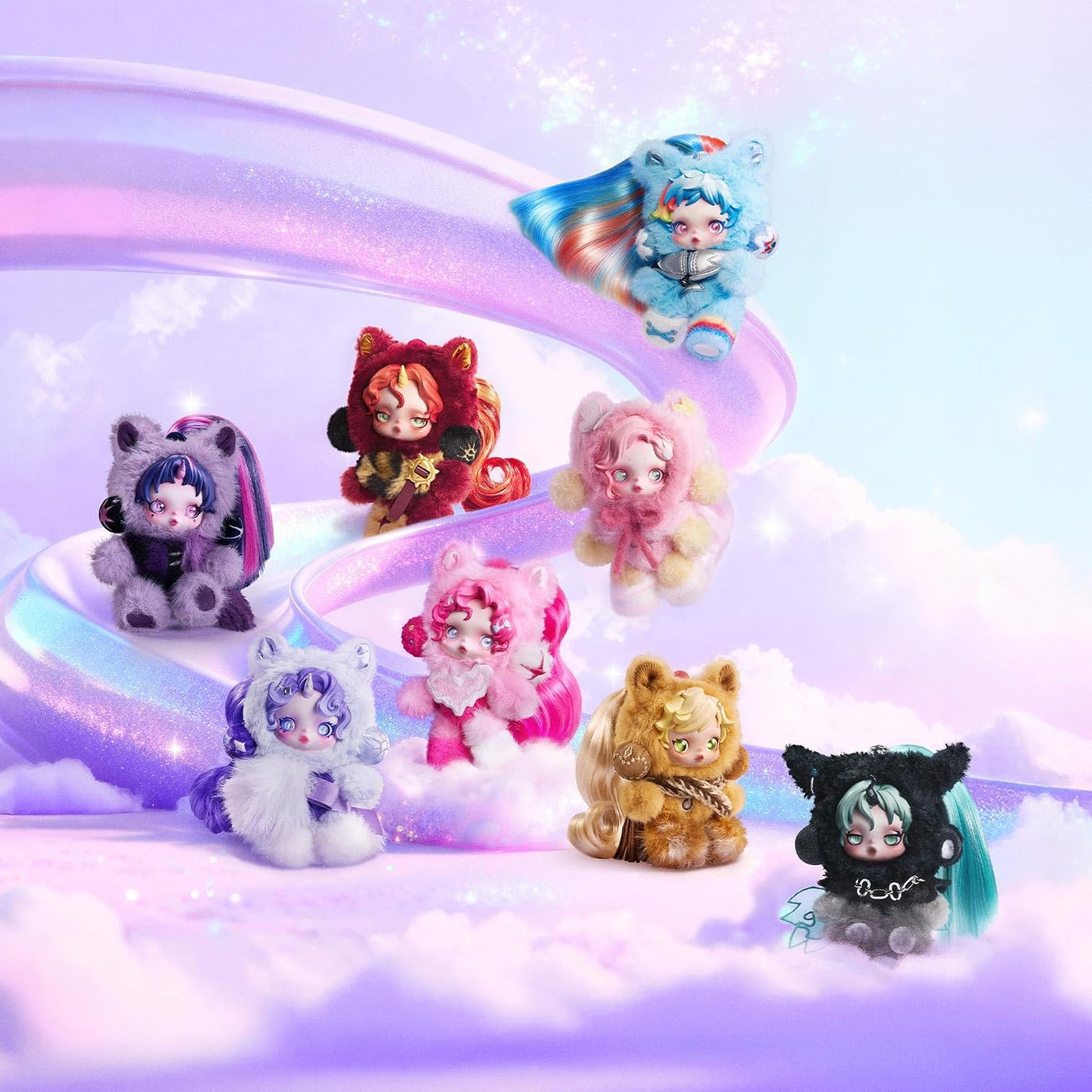 POP MART Skullpanda × My Little Pony Serie Muñeca de Peluche Colgan...
