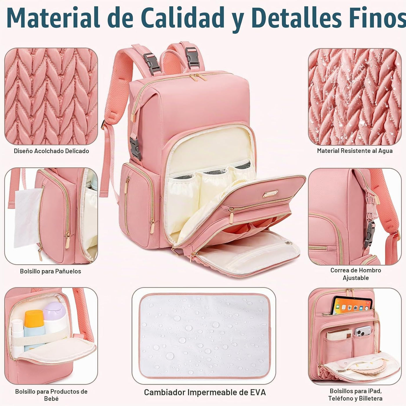 Tealari Bolsa de pañales convertible 4 en 1, bolsa de pañales grand...