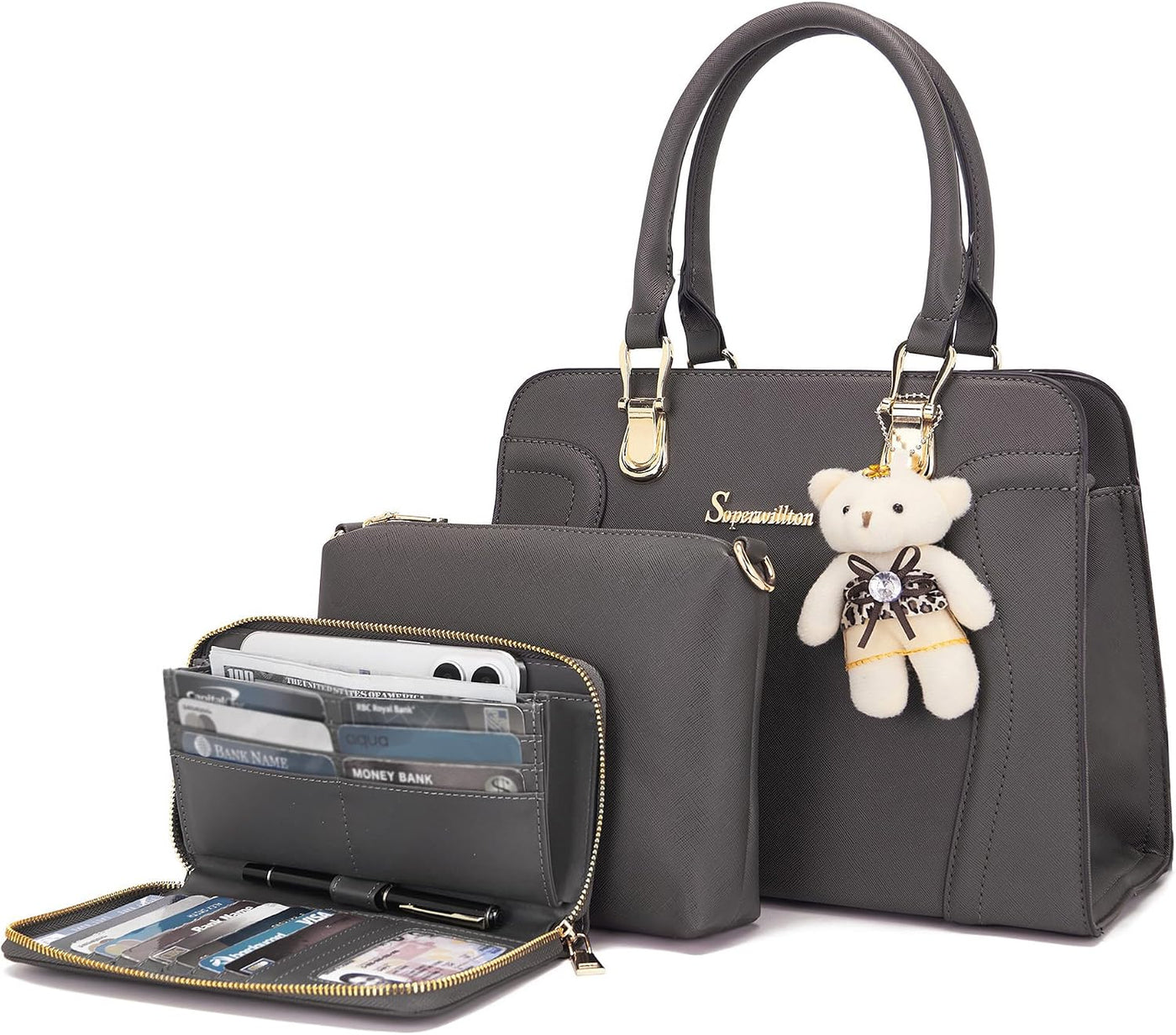 Soperwillton Monederos para mujer, bolso cruzado de hombro, asa sup...