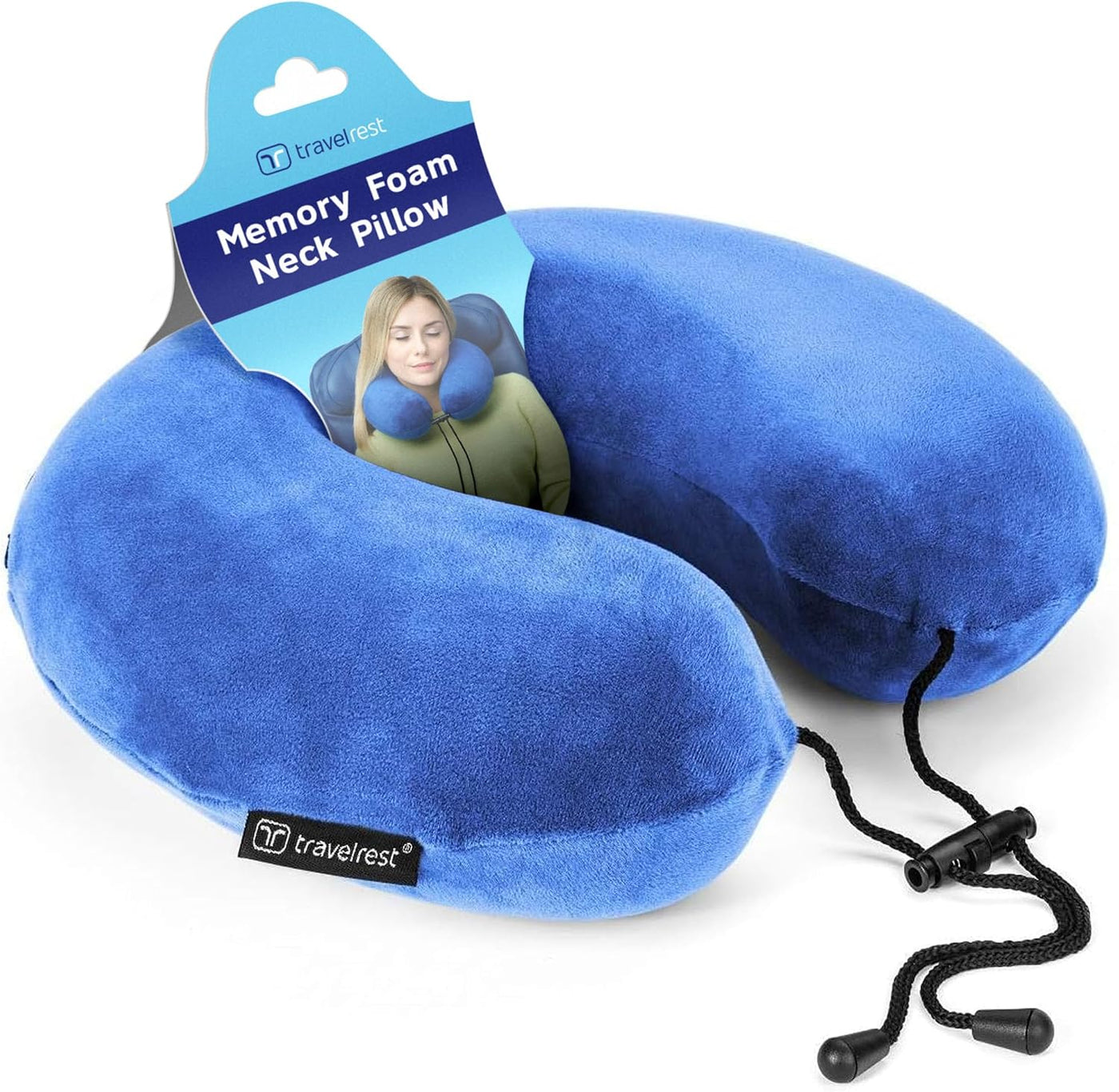Almohada terapéutica de viaje Travelrest, viscoelástica, de felpa,...