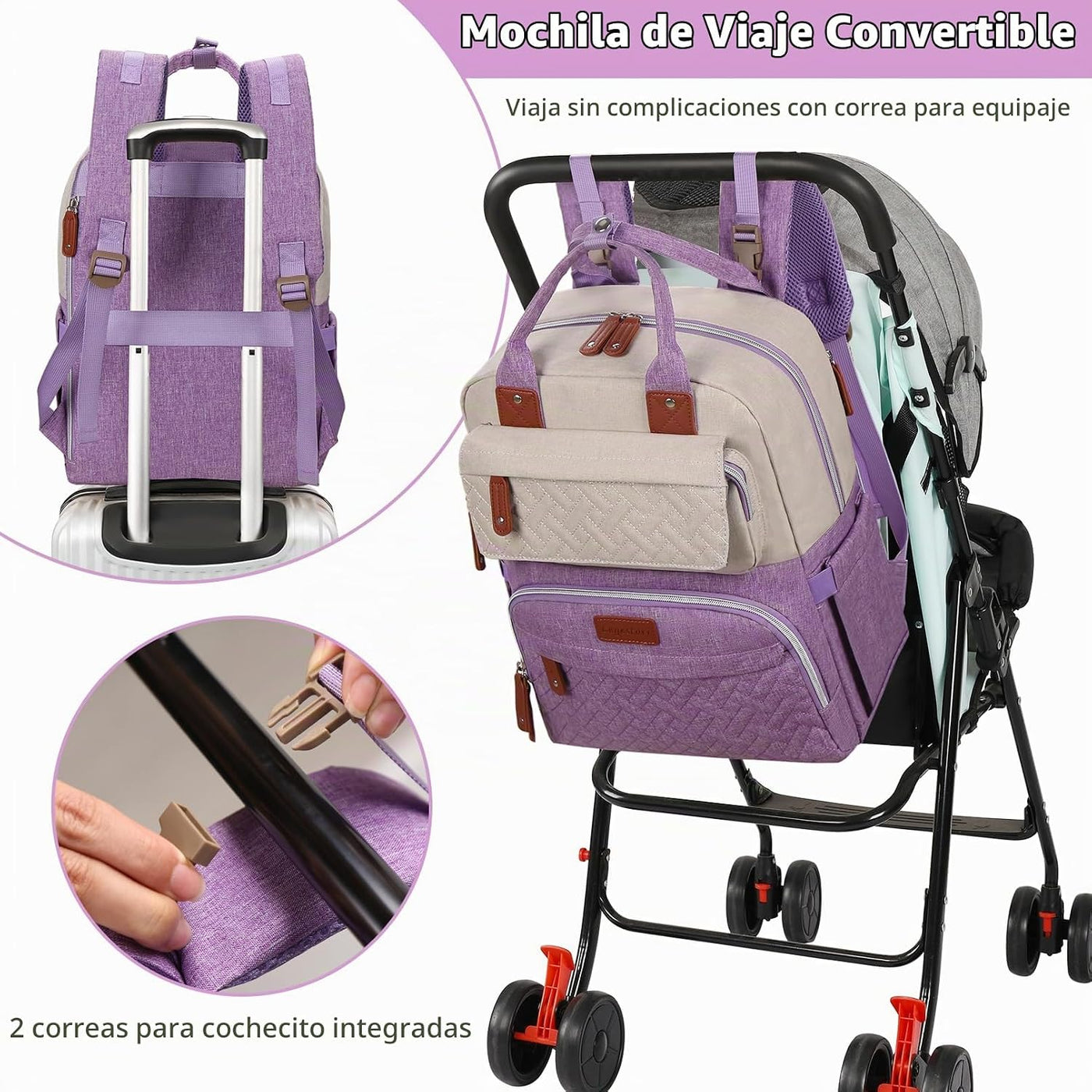 Mochila para pañales, bolsas de bebé unisex grandes para niños y ni...