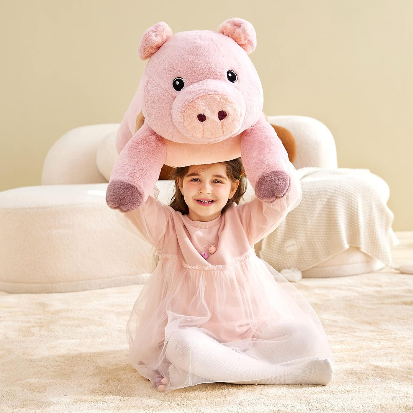IKASA Peluche de cerdo gigante de 30 pulgadas, súper suave, sin cre...