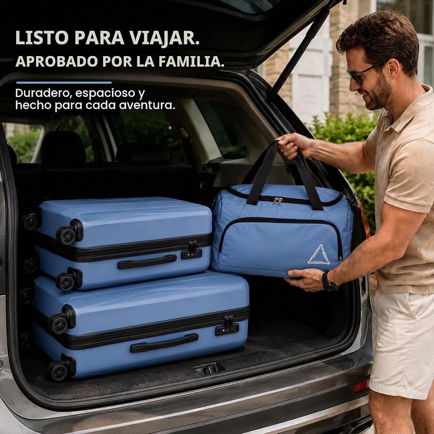 CONCEPTEN Juego de equipaje de 5 piezas, maletas rígidas de 20\/24\...
