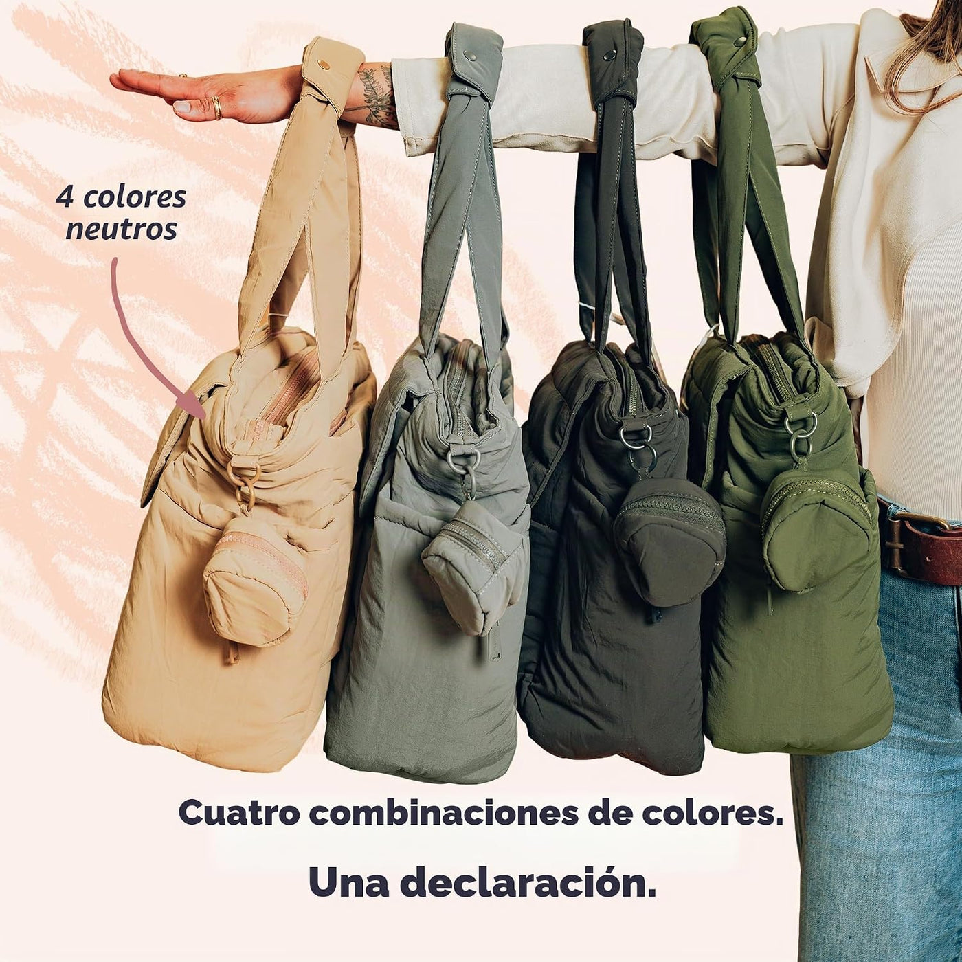BabbleRoo Flo Tote - Bolsa de pañales, 14 bolsillos para recién nac...