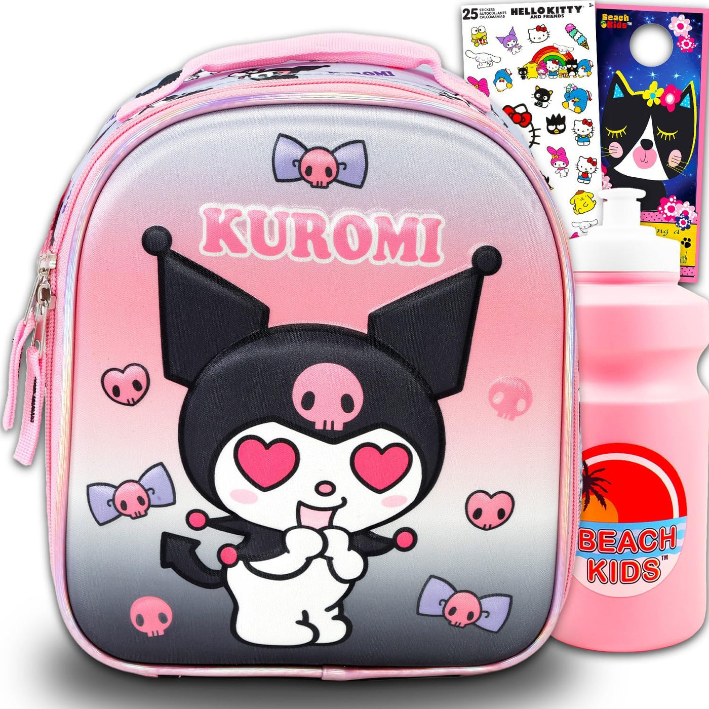 SANRIO Kuromi lonchera para la escuela de niñas, paquete de bolsa d...