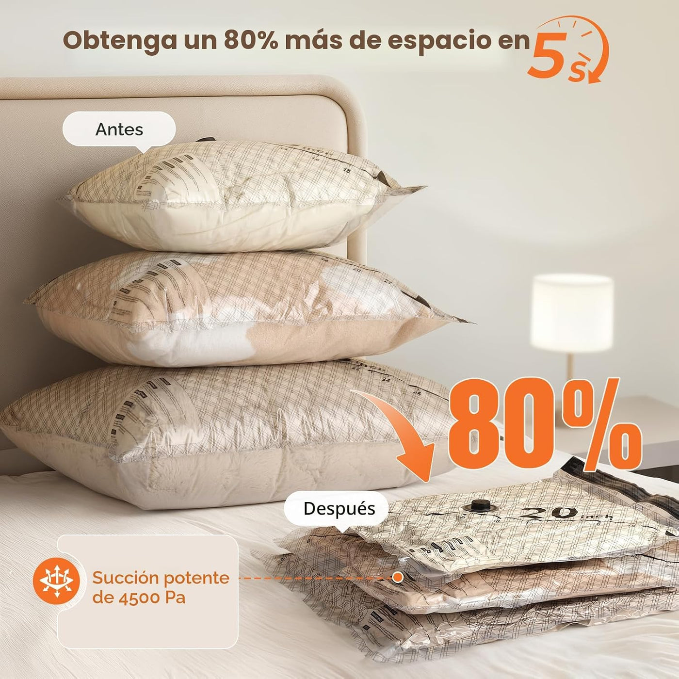 Nicetree Paquete de 17 bolsas de almacenamiento al vacío para viaje...