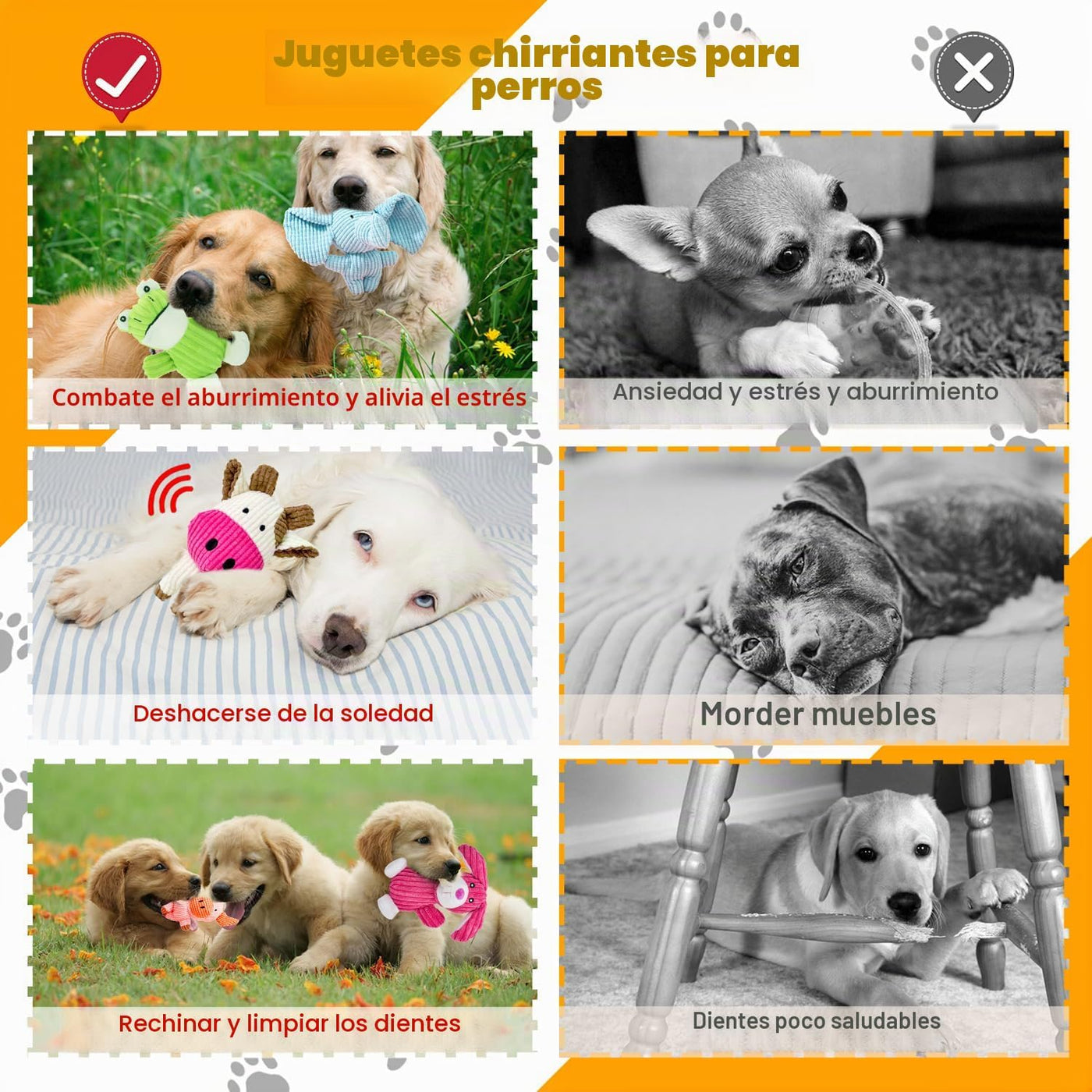 MRSOHRET Paquete de 5 juguetes chirriantes para perros, juguetes de...