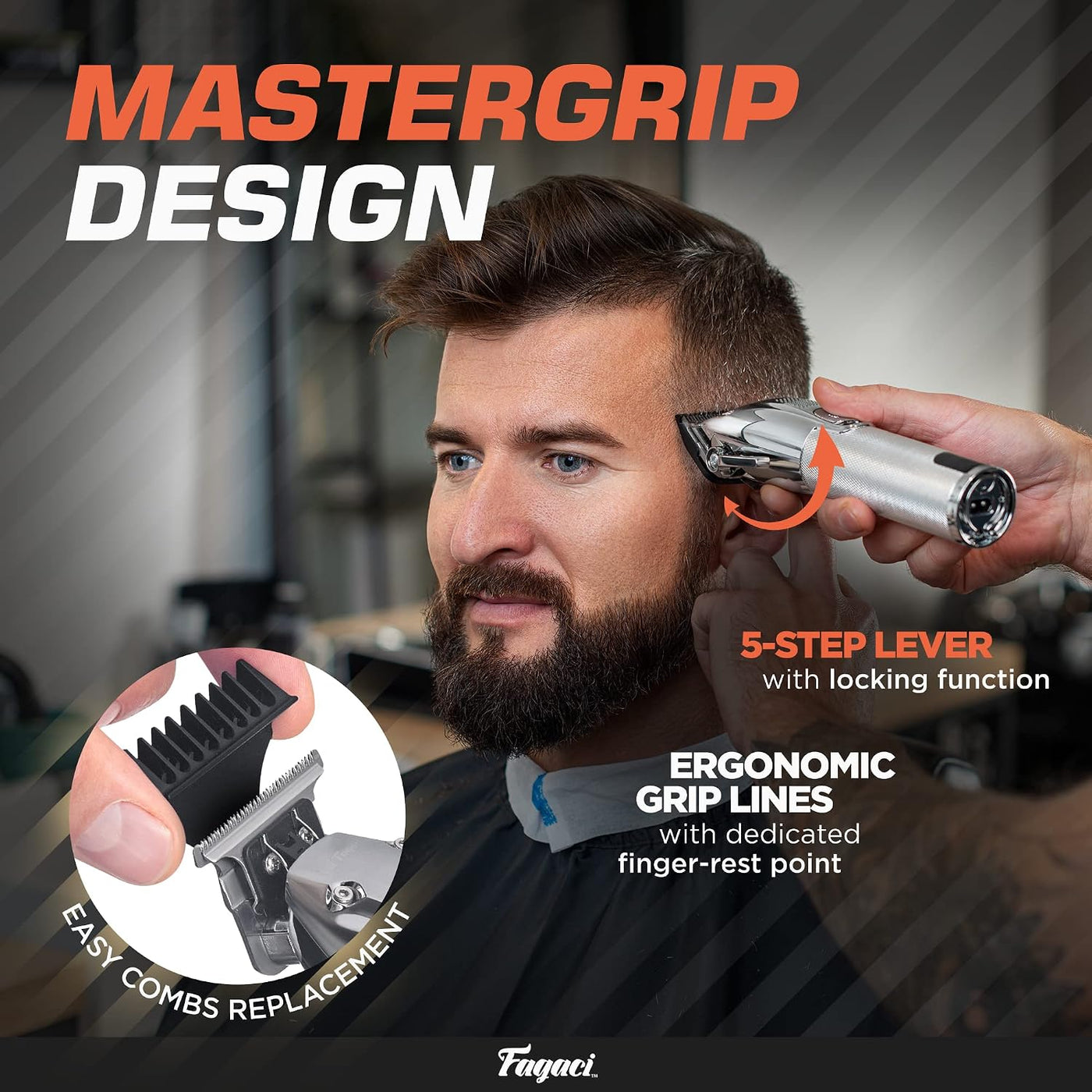 Fagaci Juego de cortapelos profesional para hombre, Turbo Power con...
