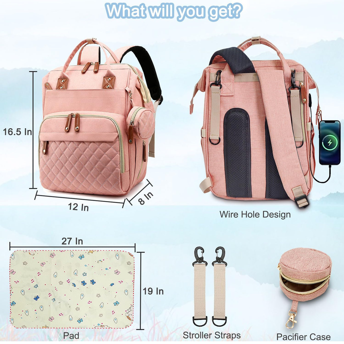 SHITIESHOU Bolsa de pañales para bebé, bolsa de pañales para papá y...