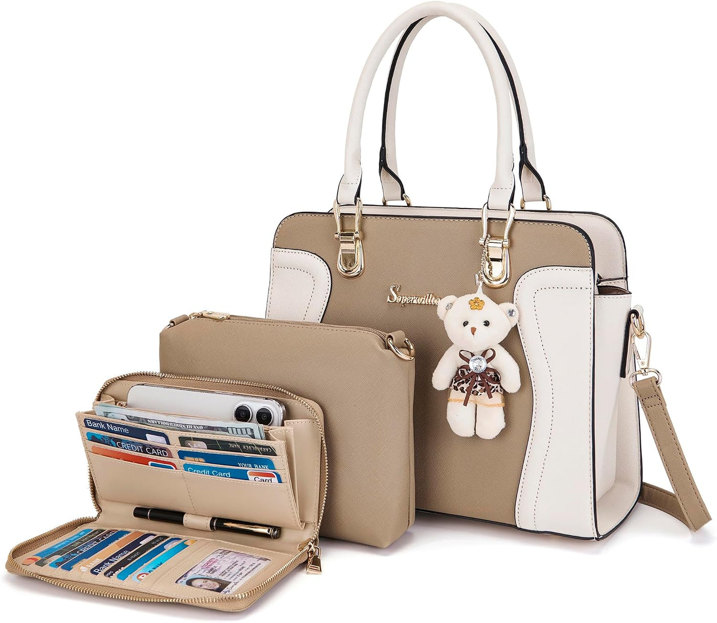 Soperwillton Monederos para mujer, bolso cruzado de hombro, asa sup...