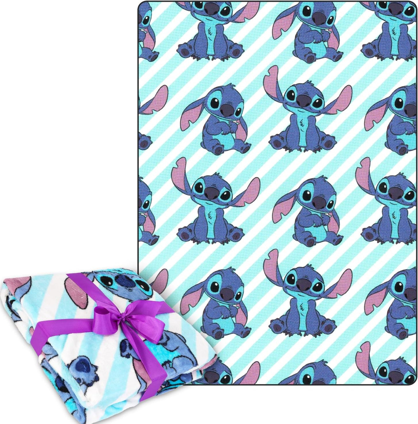 Lilo and Stitch - Juego de manta de forro polar, paquete con suave...