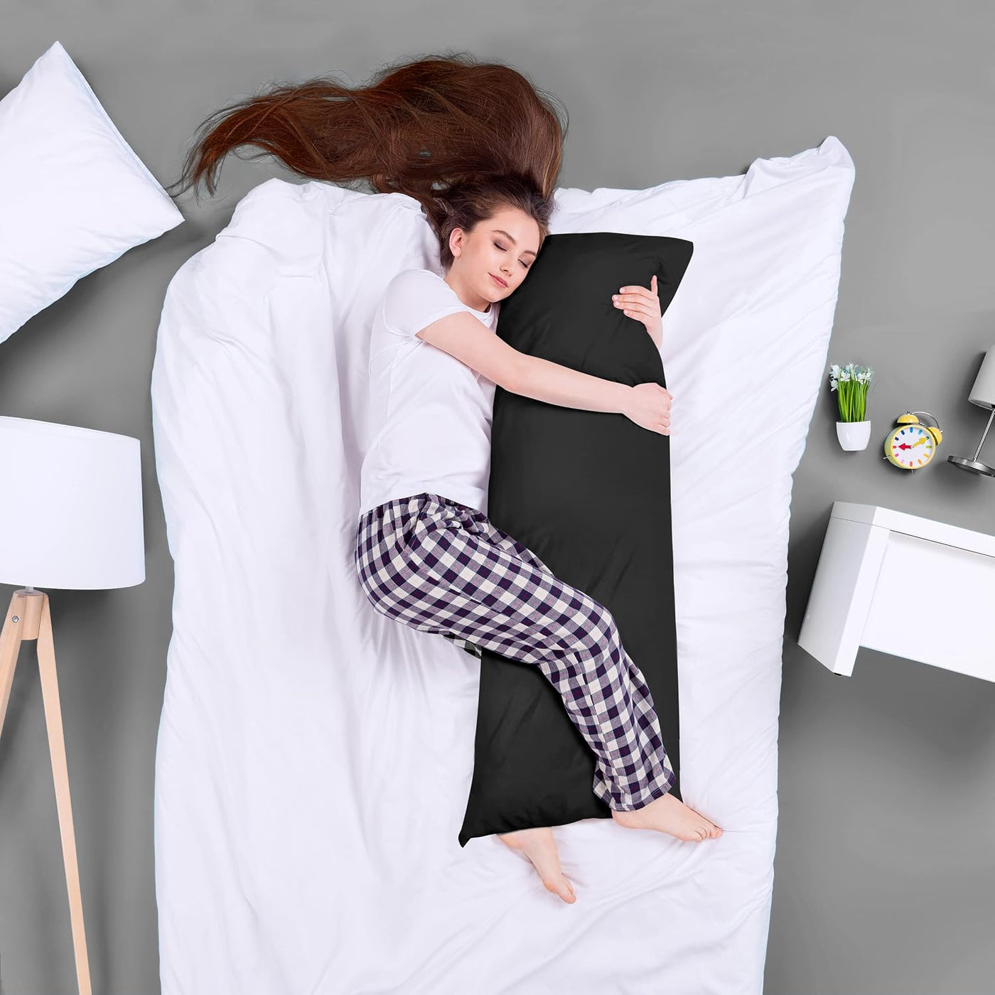 Utopia Bedding Almohada de cuerpo completo para adultos (negro, 20...