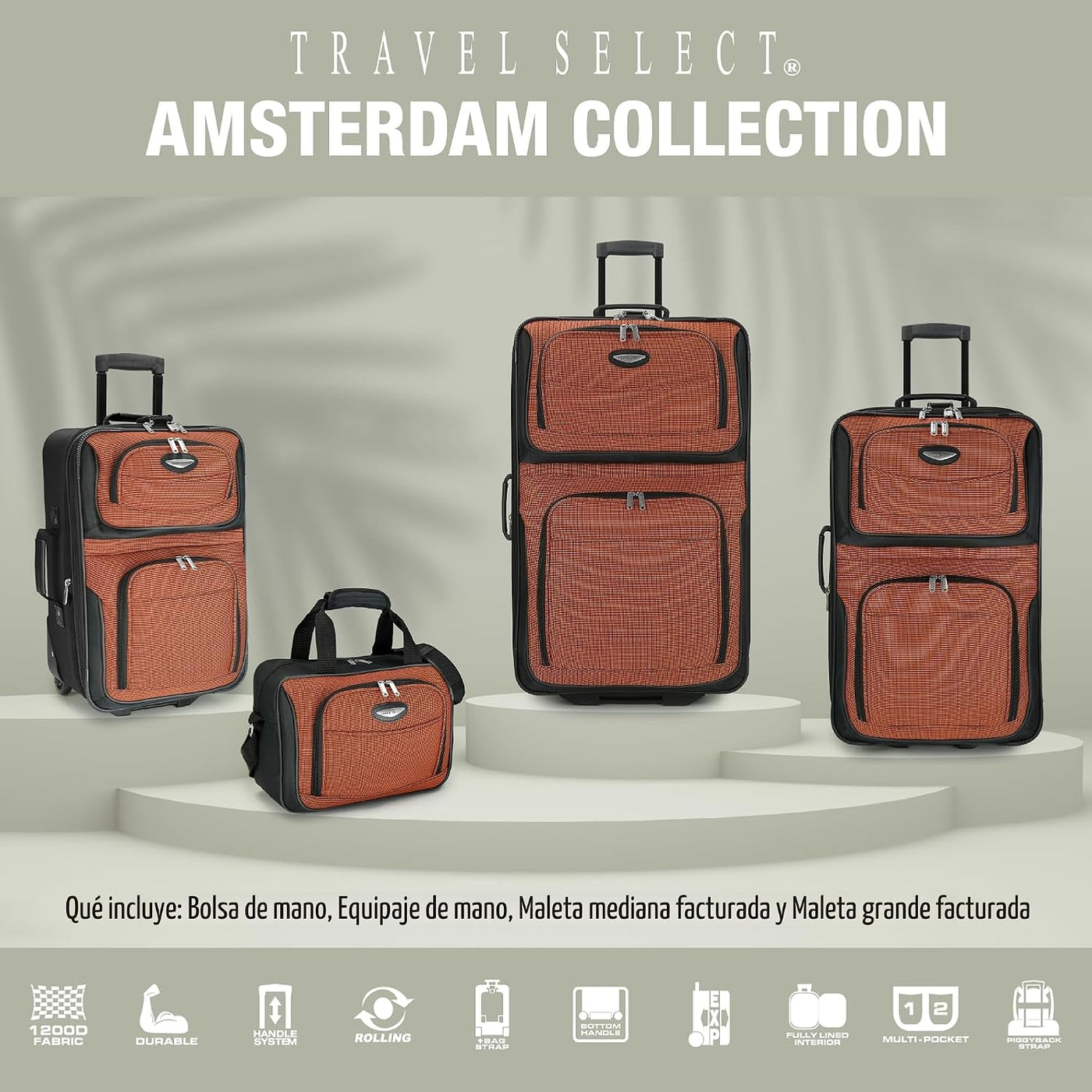 Travel Select Amsterdam maleta vertical ampliable con ruedas, Gris