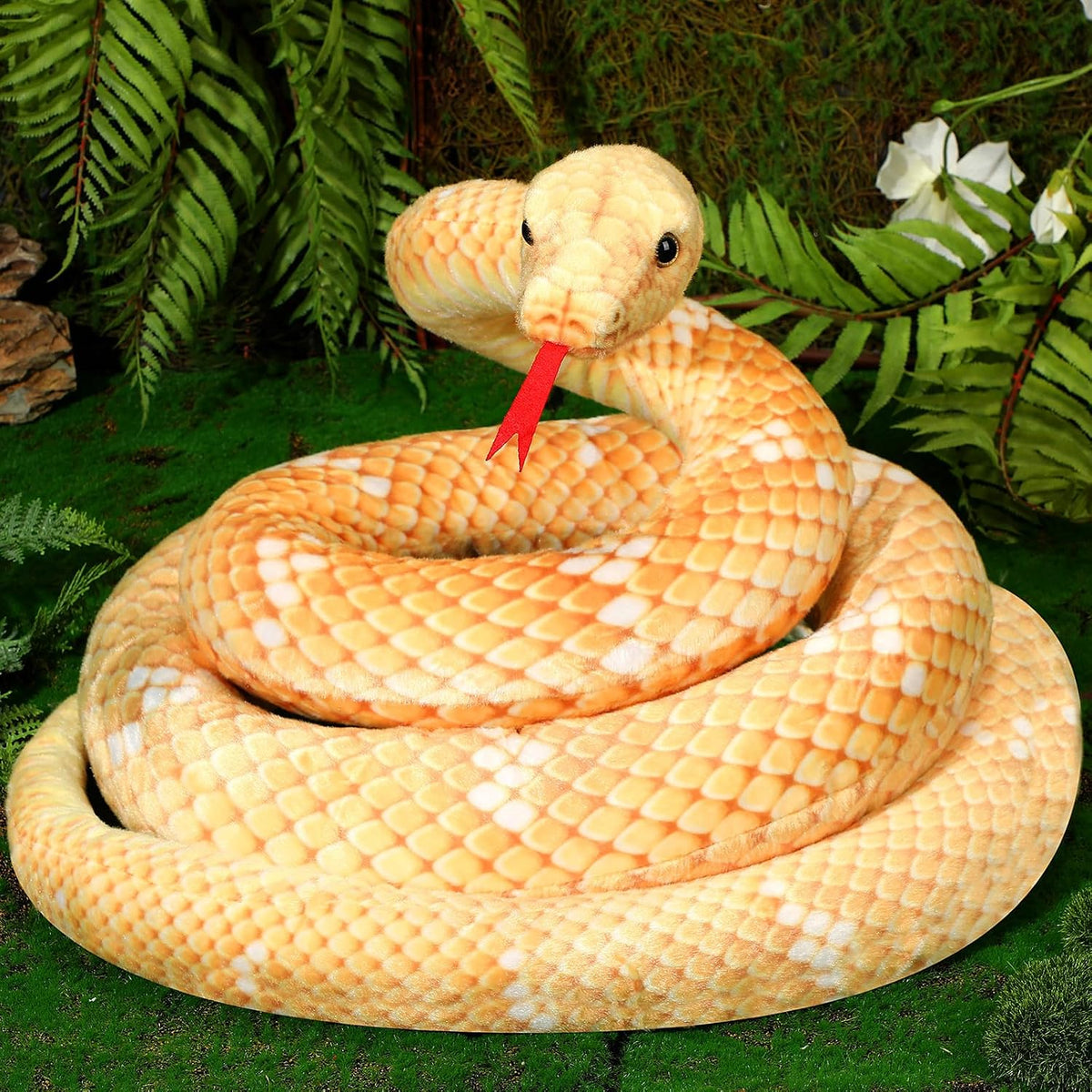 Hiboom - Peluche de serpiente gigante de 110 pulgadas (dorado) | An...