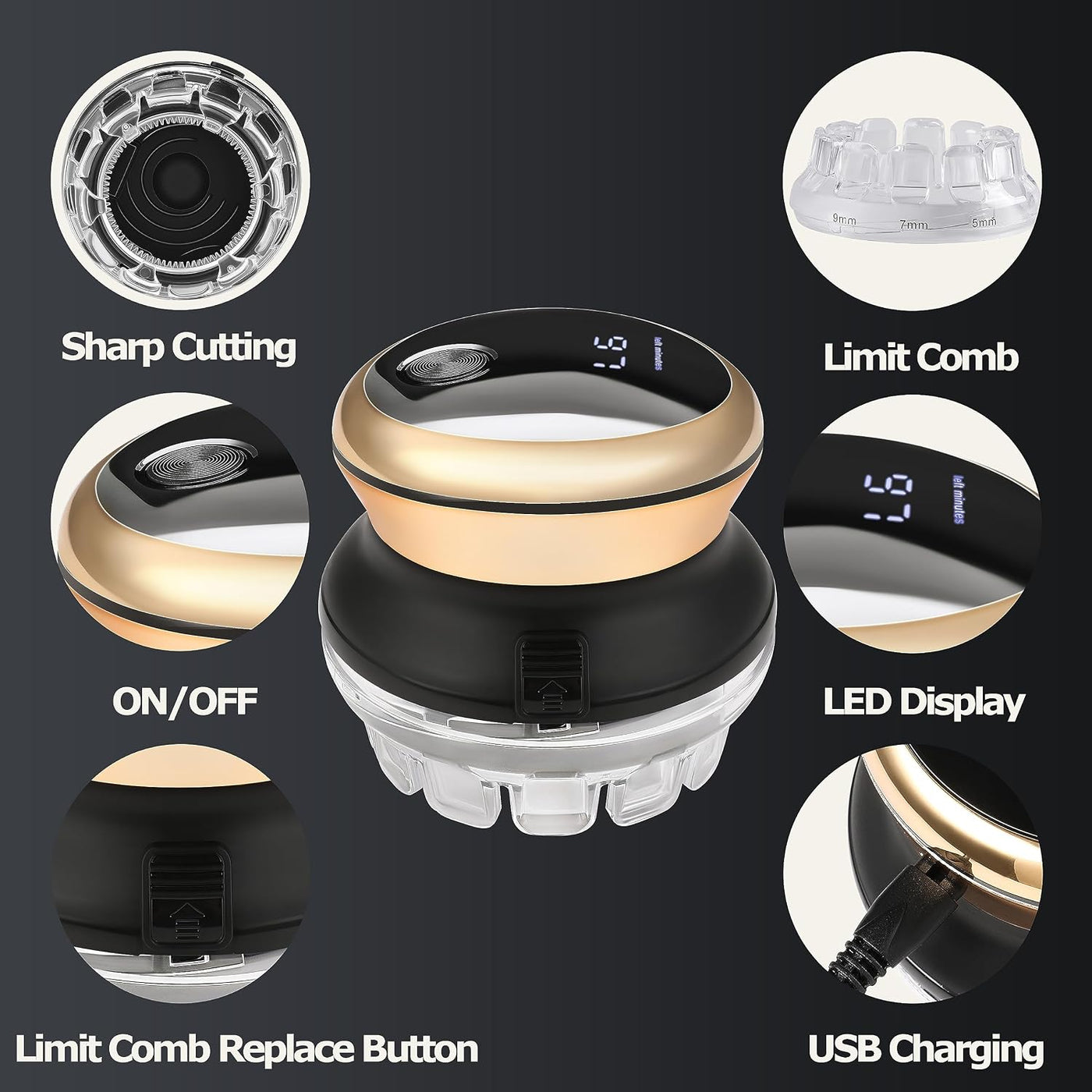KEMEI Cortadora de pelo para hombre, kit de corte automático de pel...