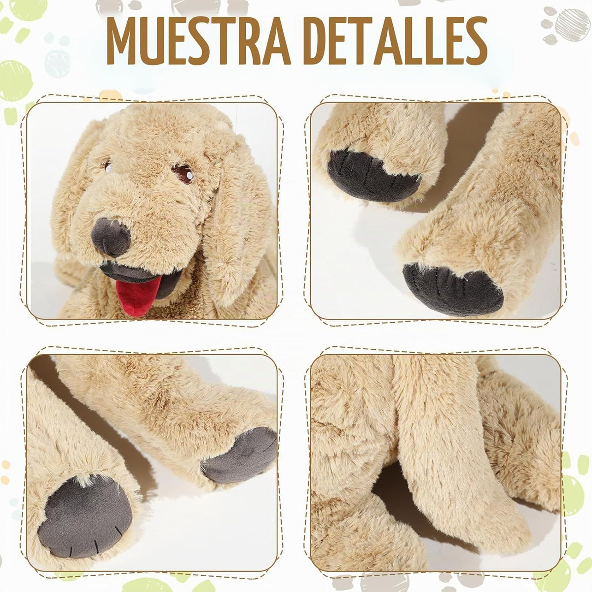 Geosar Animales de peluche de perro de 15.7 pulgadas, suaves juguet...