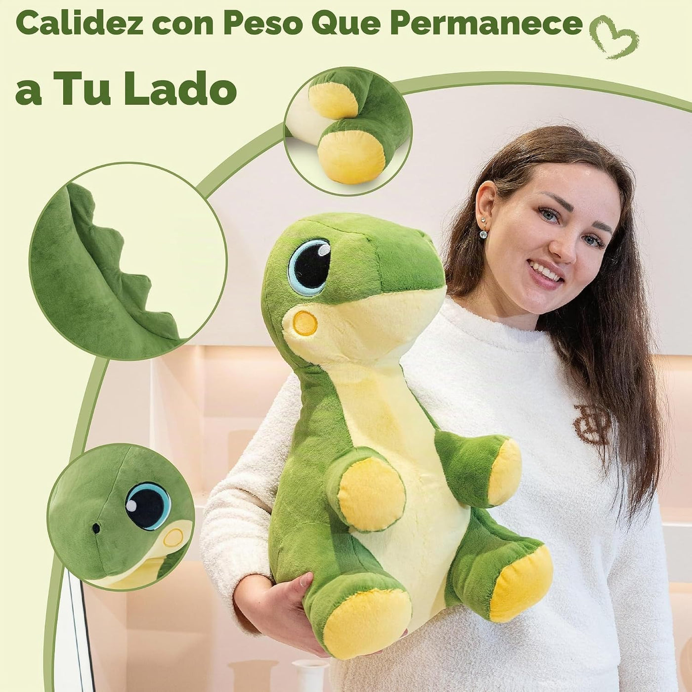 Jrystar Animal de Peluche de Dinosaurio con Peso, Juguetes de Peluc...