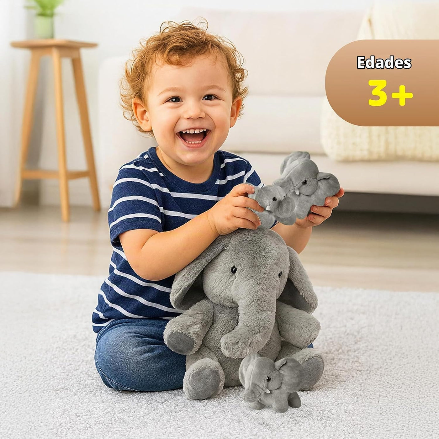 PREXTEX Juguetes de elefante de peluche \u2013 Animal de peluche co...