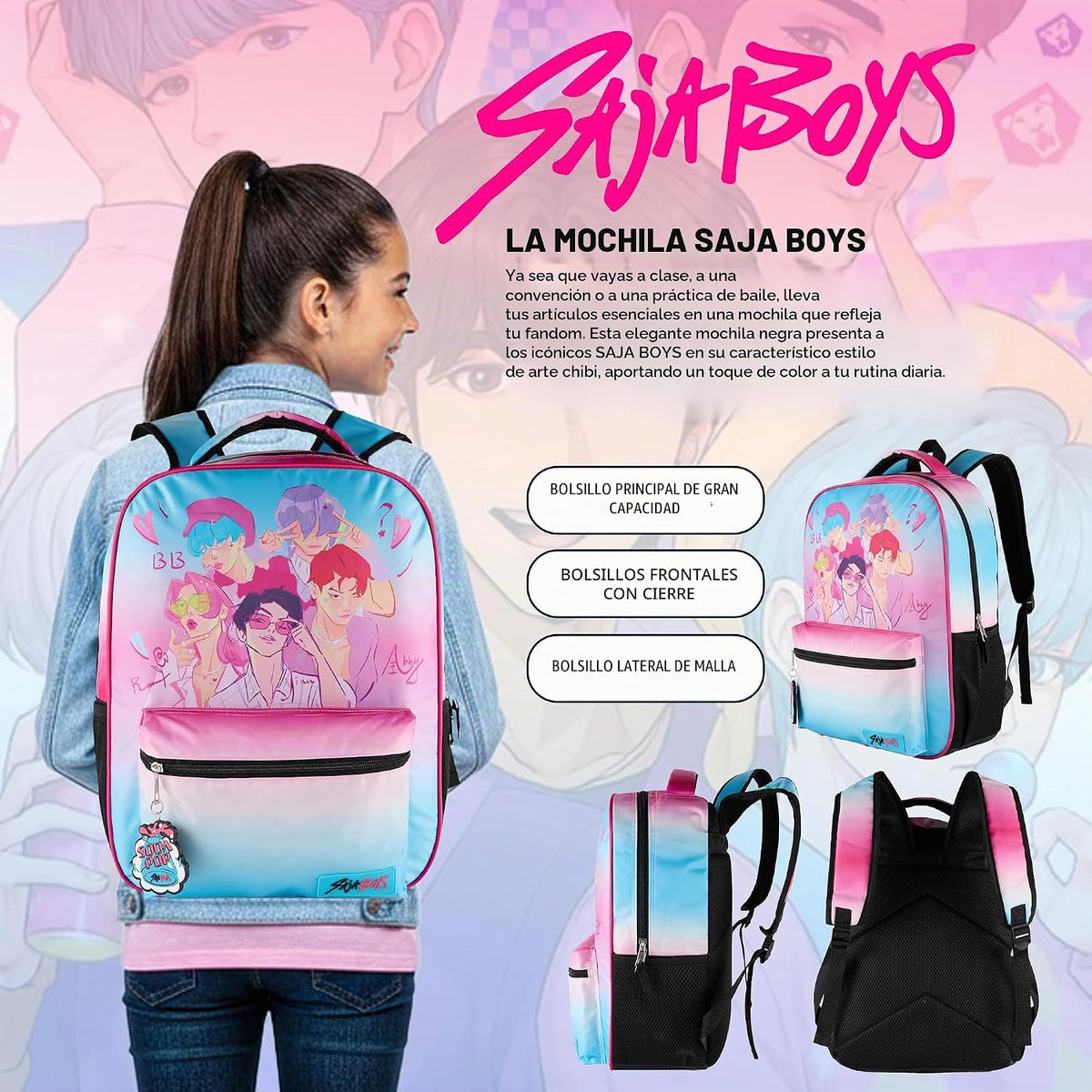 AI ACCESSORY INNOVATIONS K-Pop Demon Hunters Saja - Mochila para ni...