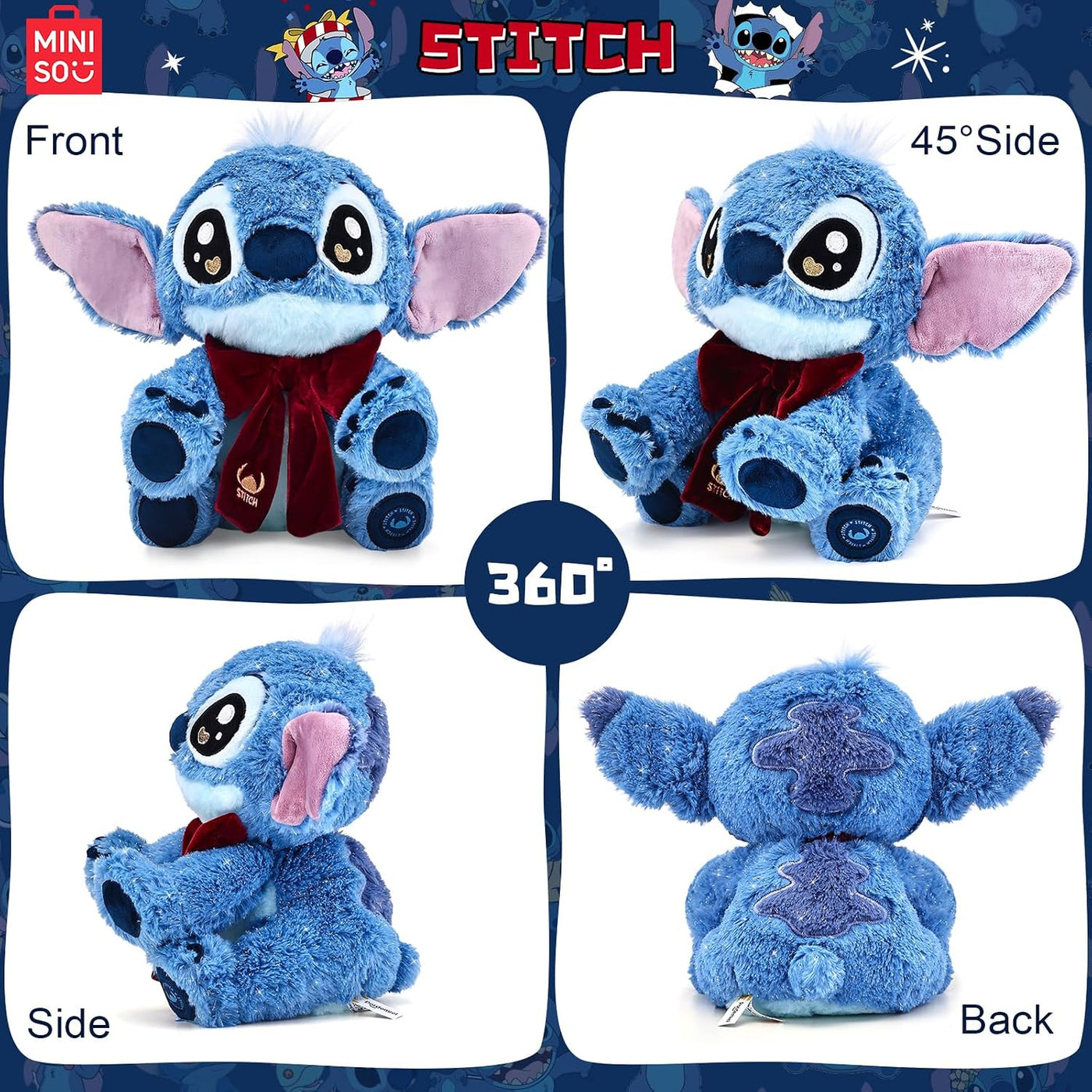 MINISO Disney Stitch - Peluche de 10 pulgadas, colección Lilo&S...