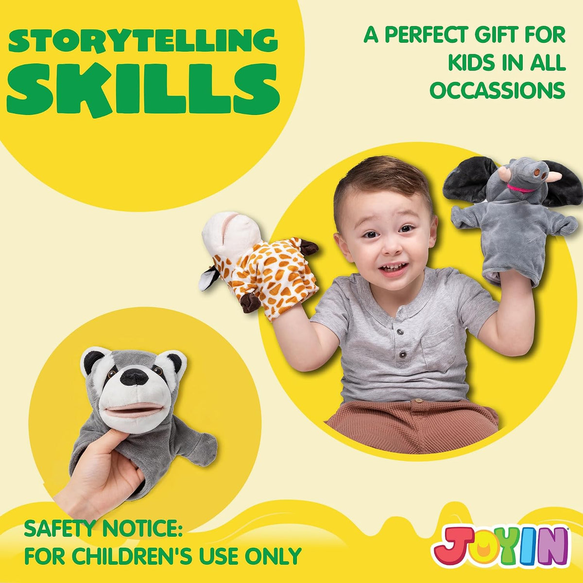 JOYIN Juego de marionetas de mano para niños con boca de trabajo, j...