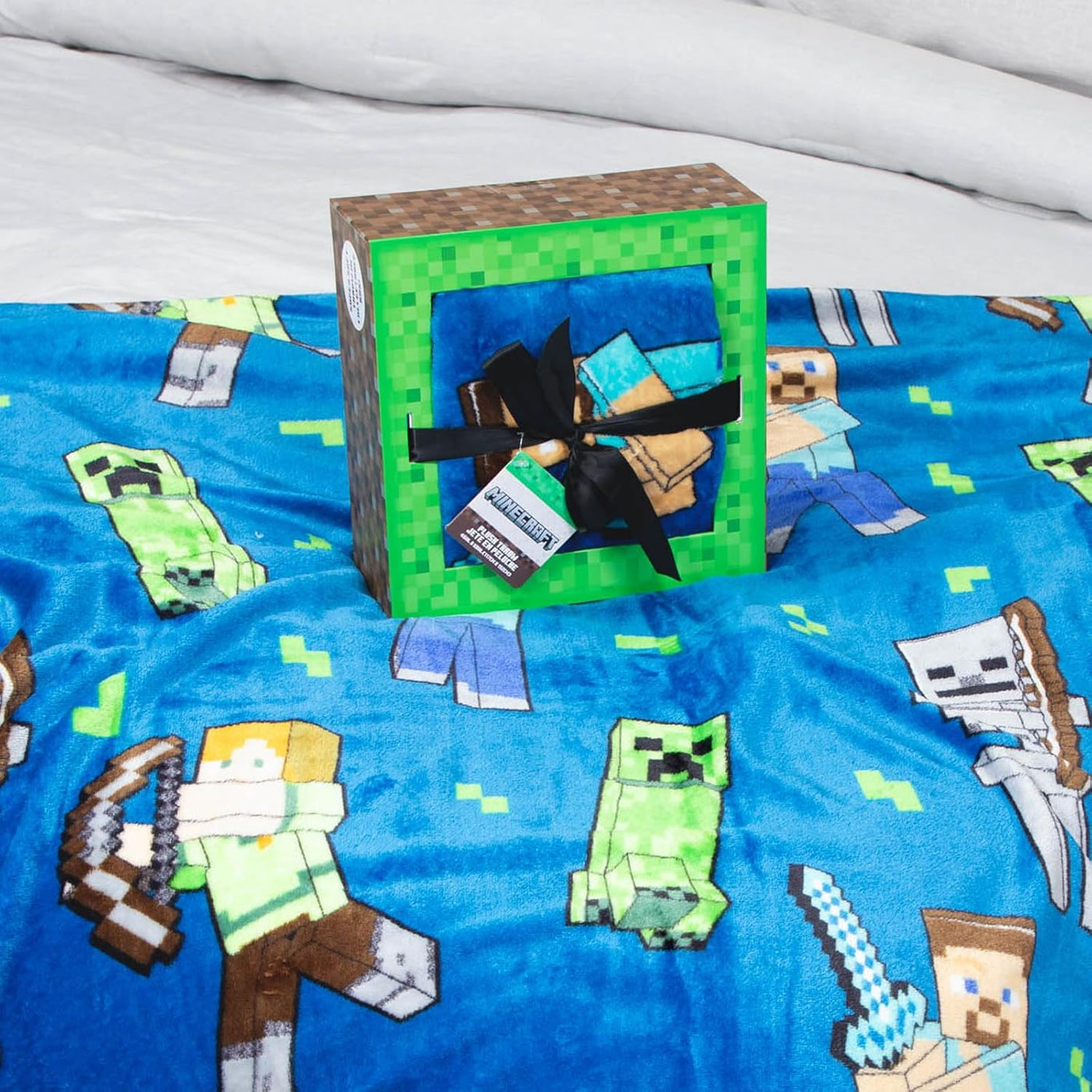 Jay Franco Manta de Minecraft con caja de regalo - Manta de felpa m...